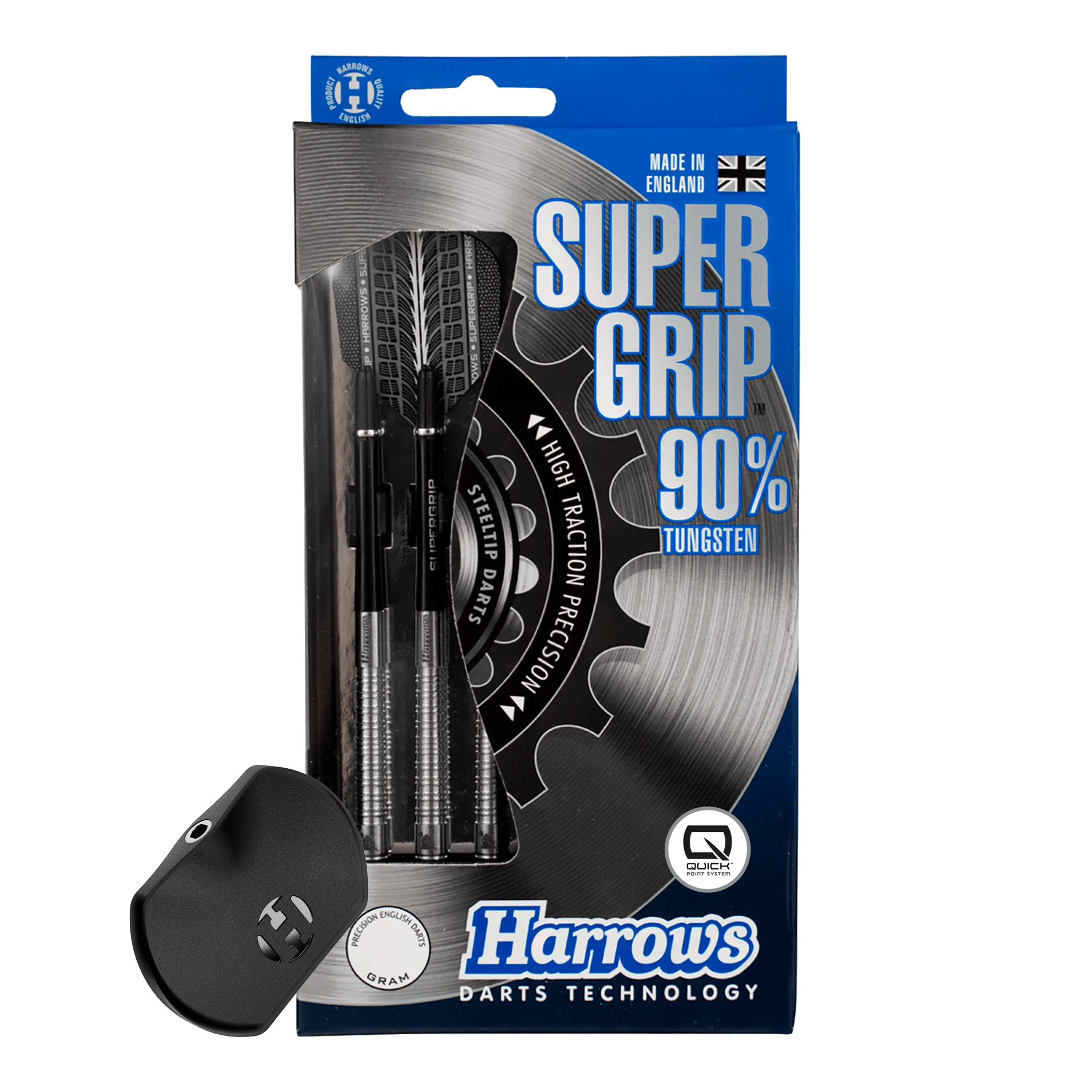 Harrows Supergrip 90 ocelové šipky s rychlopohyblivým hrotem