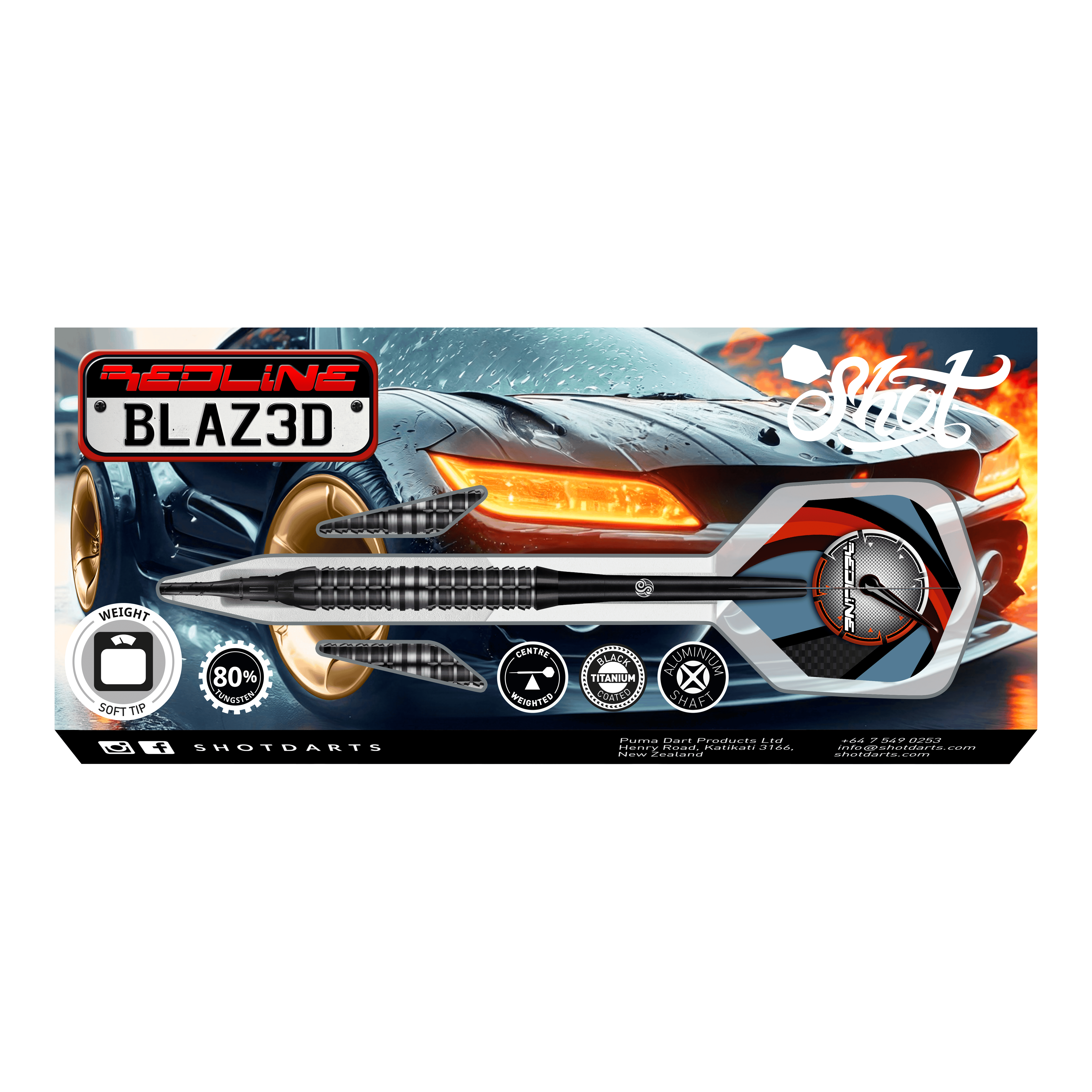 Shot Redline Blazed Soft Darts - 20g