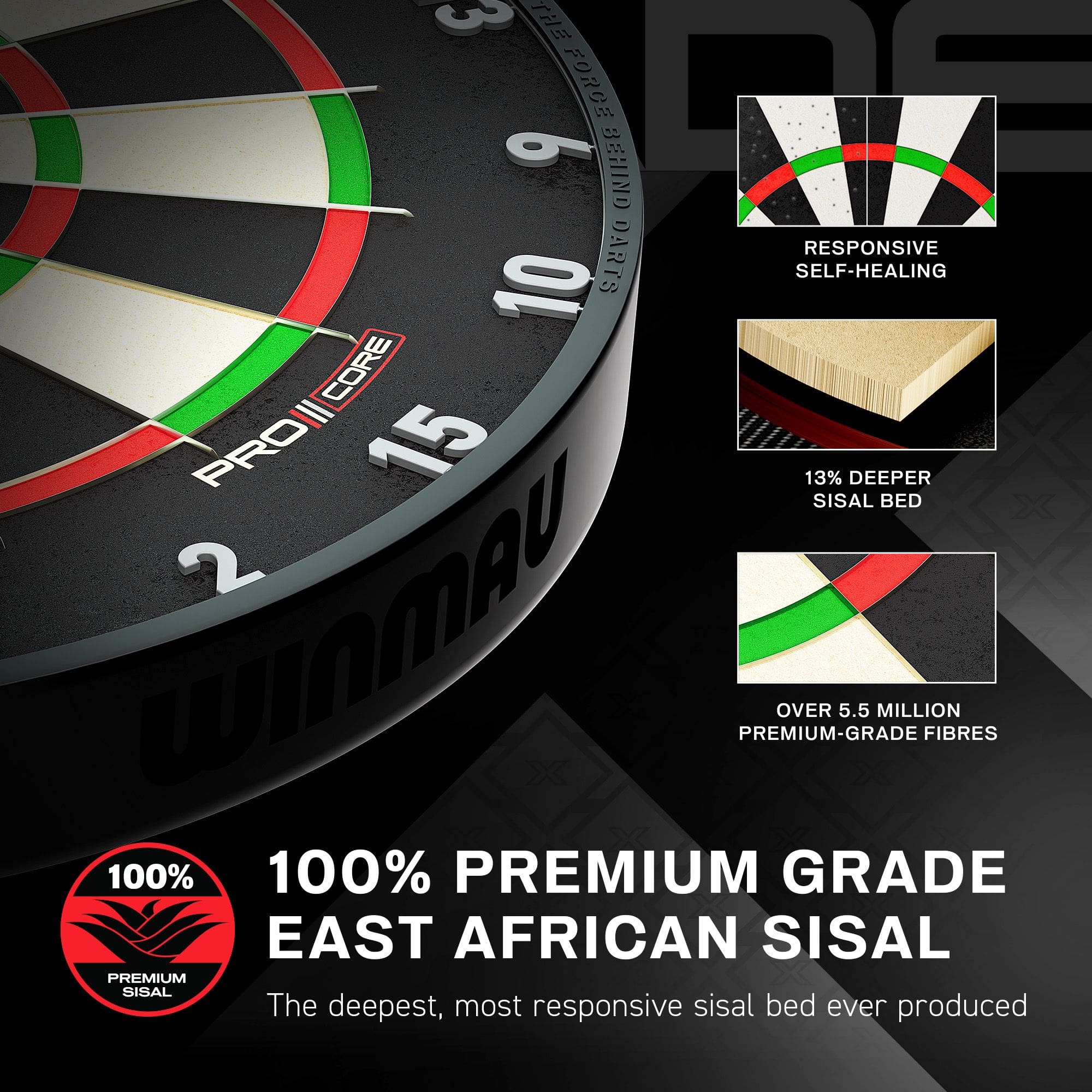 Ocelový terč Winmau Blade X ProCore Hier ist ein Winmau Blade X ProCore Steeldartboard abgebildet. Das Produkt eignet sich für Dartspieler und Turniere.
