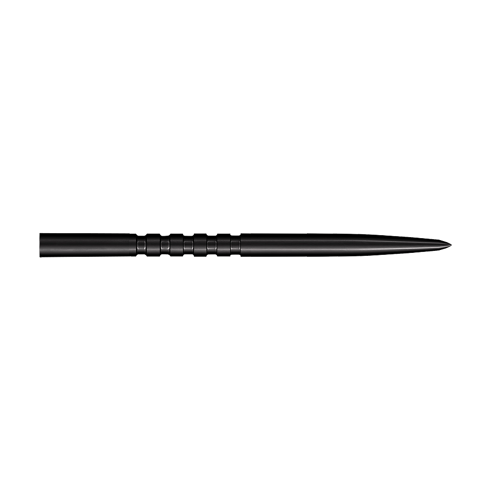 Ocelové hroty šipek Shot Grip Point - černé Auf diesem Bild sind schwarze Steeldartspitzen zu sehen. Das Modell Grip Point hat eine Länge von 45 mm.