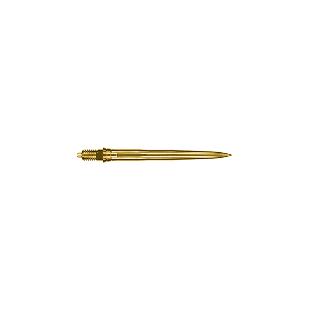 Špičky šipek Caliburn EZ-EVO - Hladké - Zlaté Abgebildet sind goldene Dartspitzen mit einer Länge von 28mm. Sie gehören wahrscheinlich zur Serie Caliburn EZ-EVO Smooth.