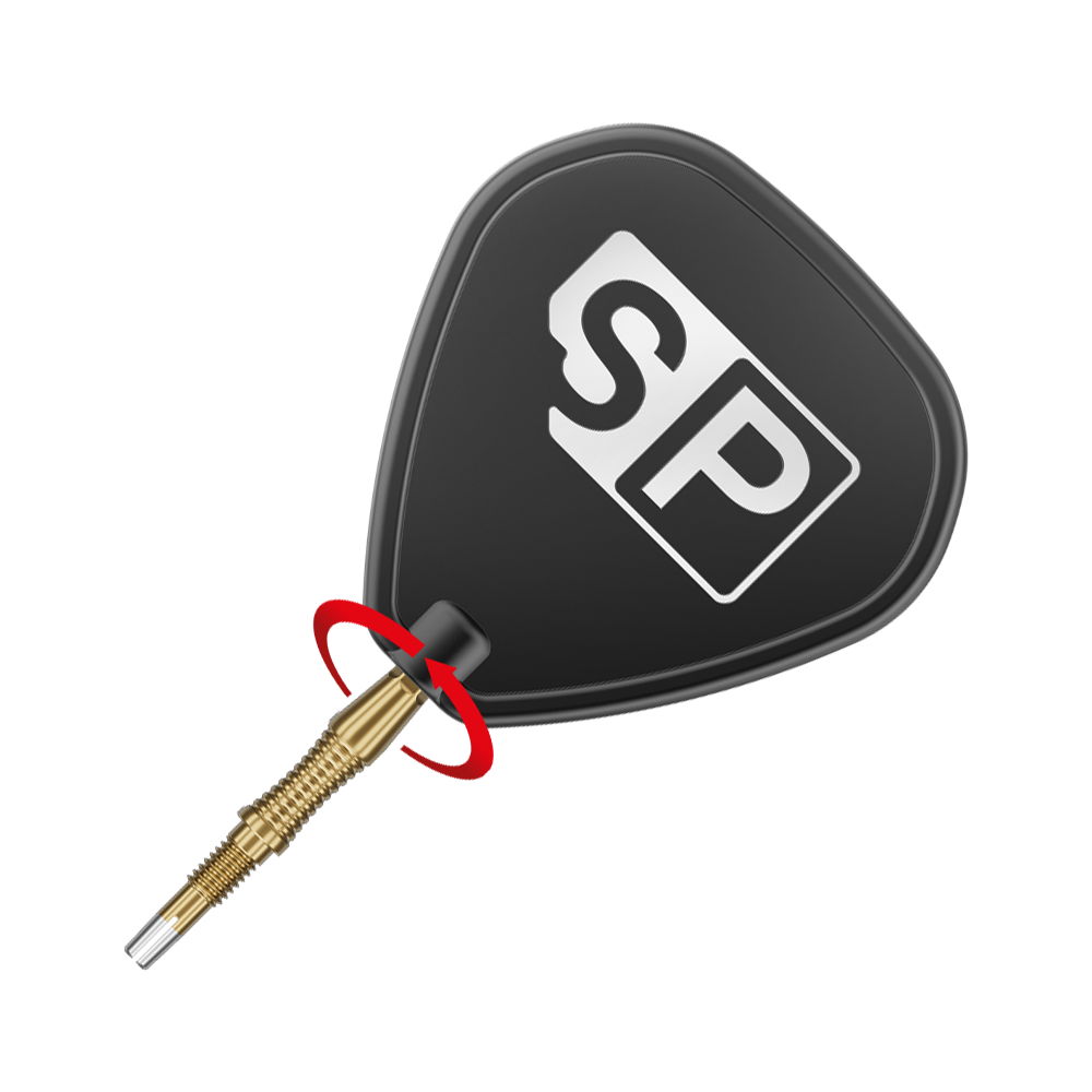 Dieses Bild zeigt die Target Swiss Point Dartspitzen Signature RST in Gold. Die Dartspitzen sind für das Dartspiel entwickelt.