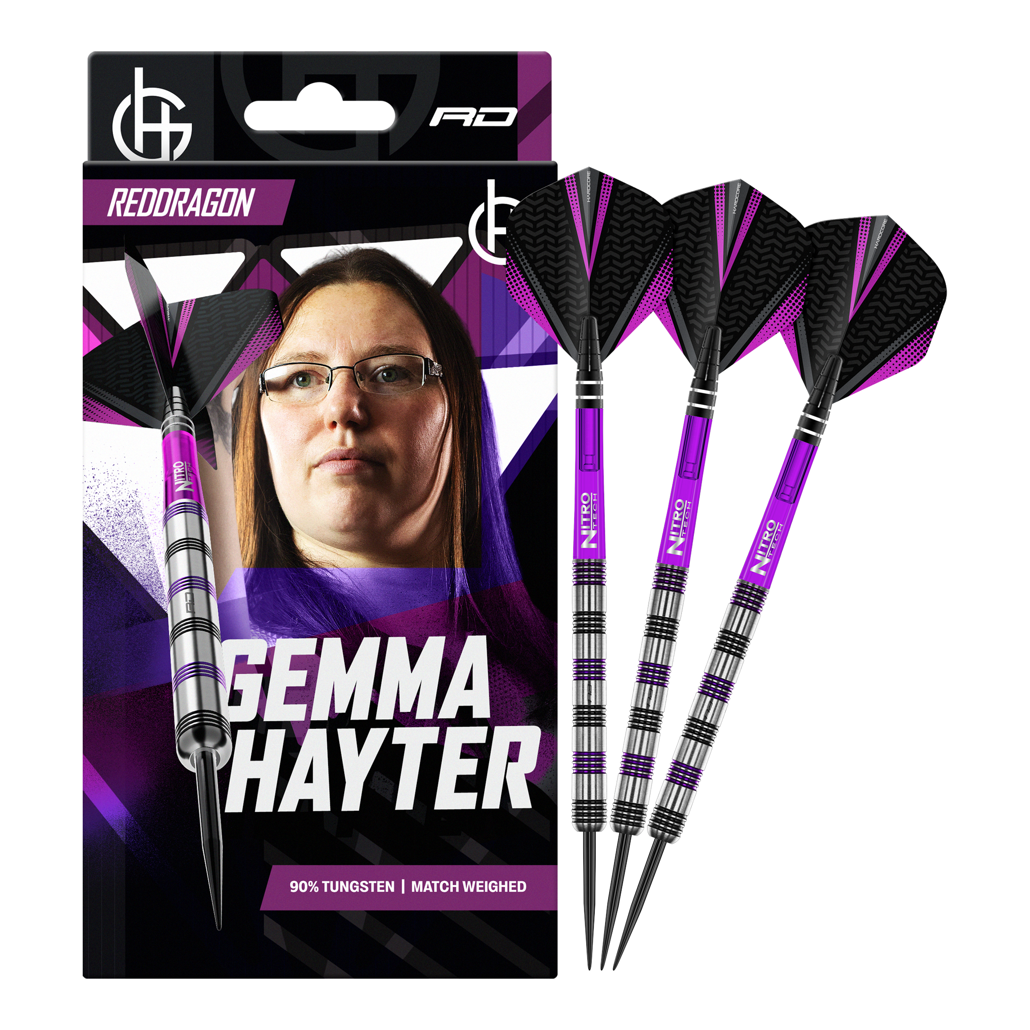 Ocelové šipky Red Dragon Gemma Hayter - 22g Dieses Bild zeigt die Red Dragon Gemma Hayter Steeldarts - 22g in ihrer vollen Länge. Die Darts sind speziell für Präzision und Kontrolle entwickelt.