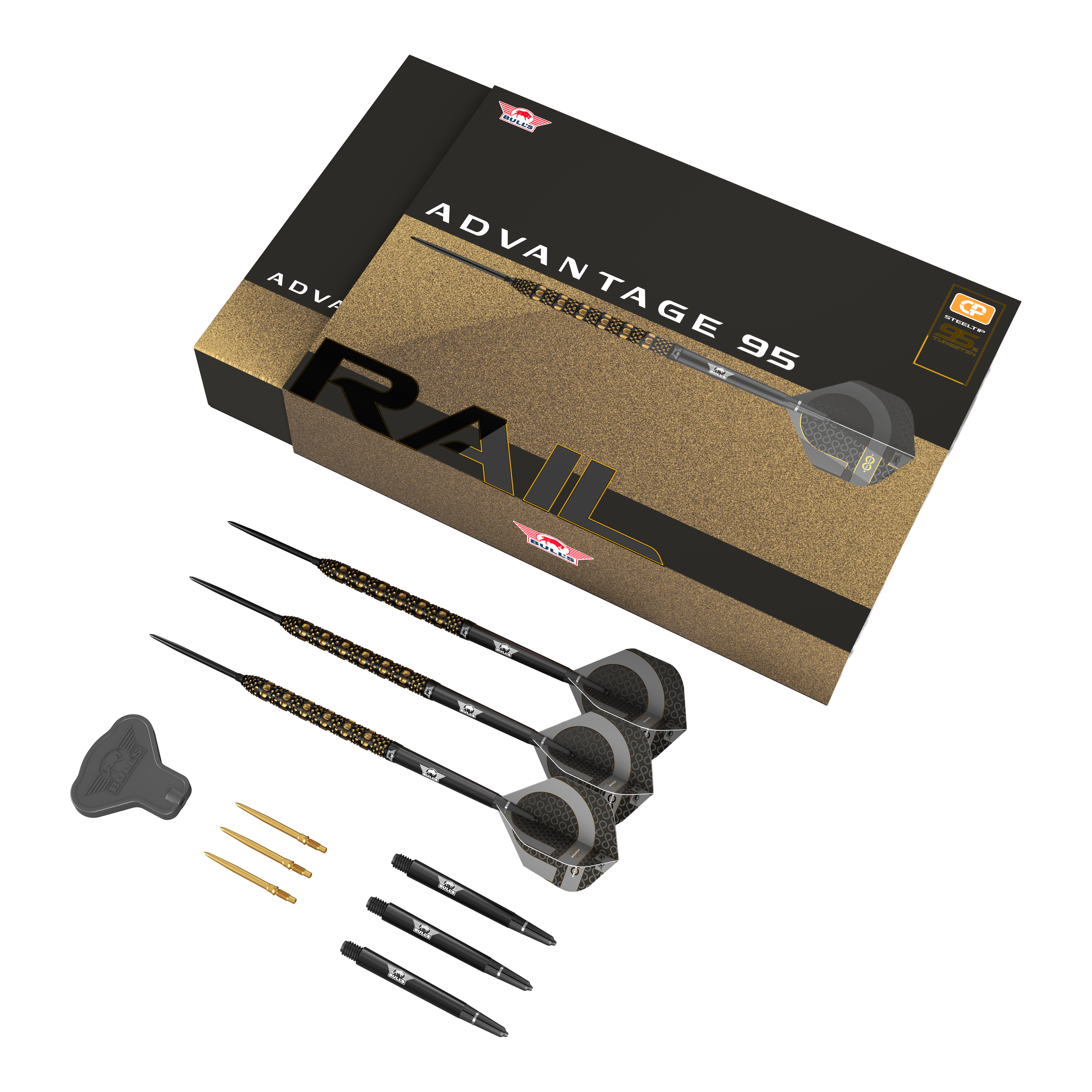 Šipky Bulls NL Advantage 95 Rail Convertible Point Steel Darts
