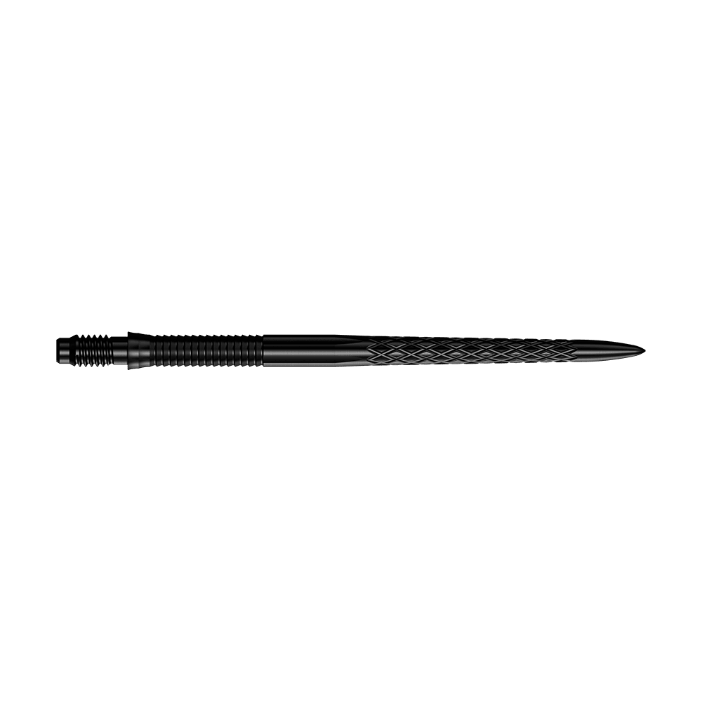 Špičky na šipky Mission R2.5 Rapid Point DSX - černé Zu sehen sind schwarze Dartspitzen mit einer Länge von 40mm. Diese Dartspitzen eignen sich für Darts.