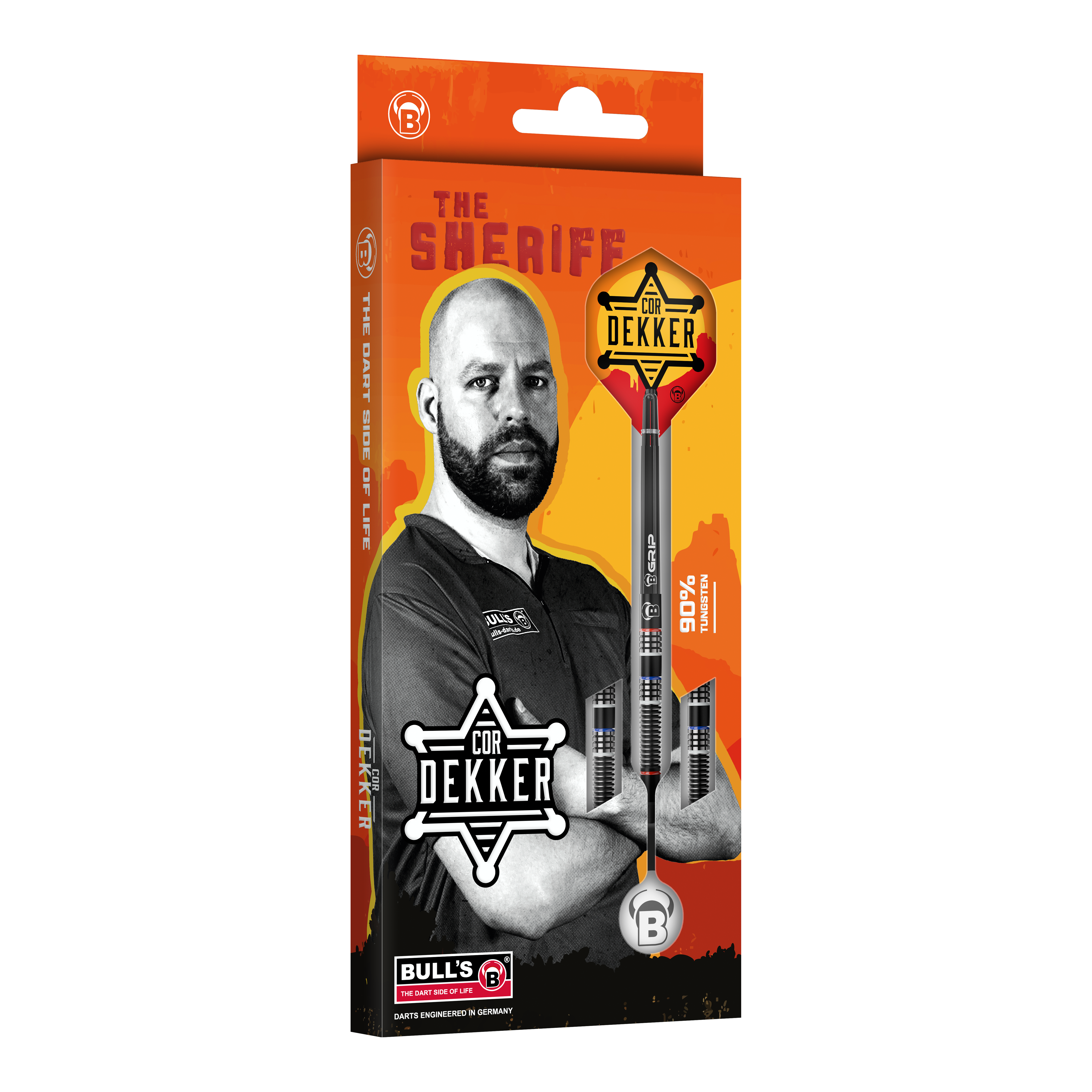 Měkké šipky Bulls Cor Dekker The Sheriff - 20g Auf dem Foto sind die Bulls Cor Dekker The Sheriff Softdarts - 20g zu sehen. Die Softdarts sind aus einer anderen Perspektive abgebildet.