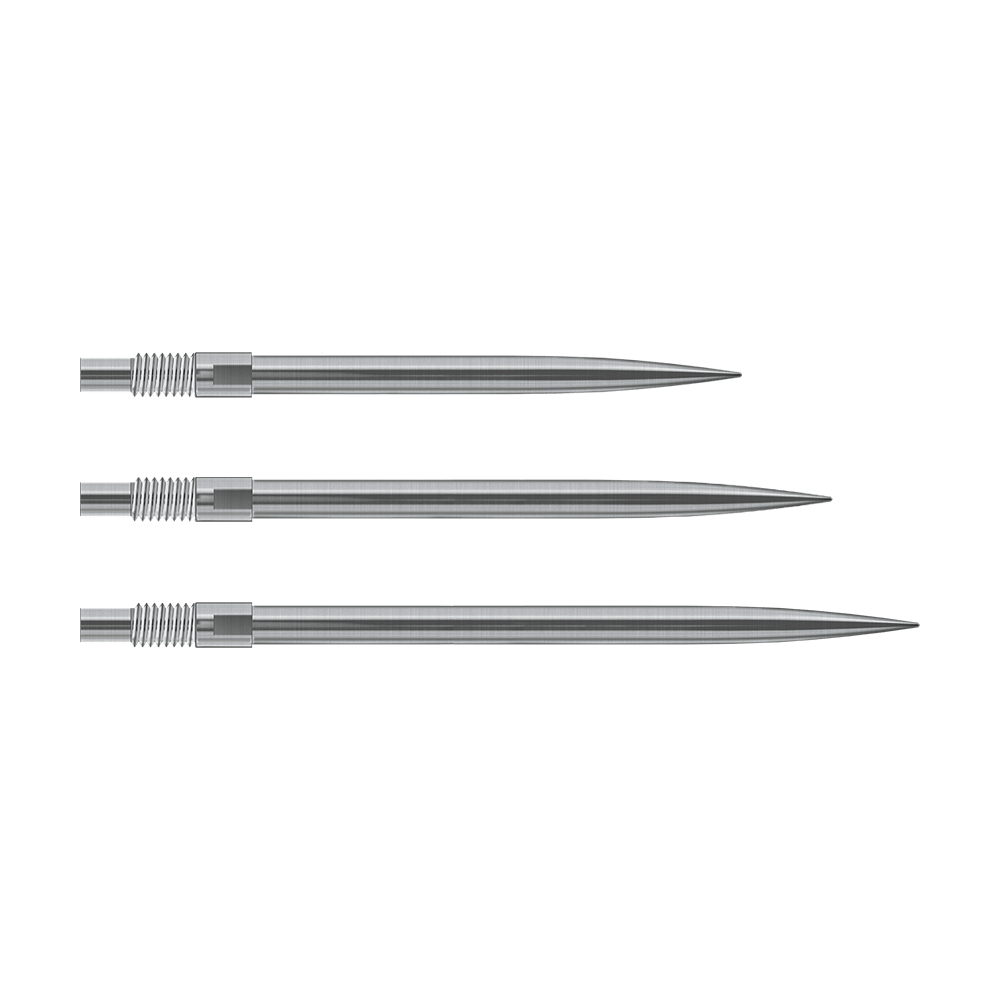 Špičky na šipky Harrows Quick Point - stříbrné Das Bild zeigt silberne Harrows Quick Point Dartspitzen. Sie sind für Dartspieler zum einfachen Wechsel der Spitzen gedacht.