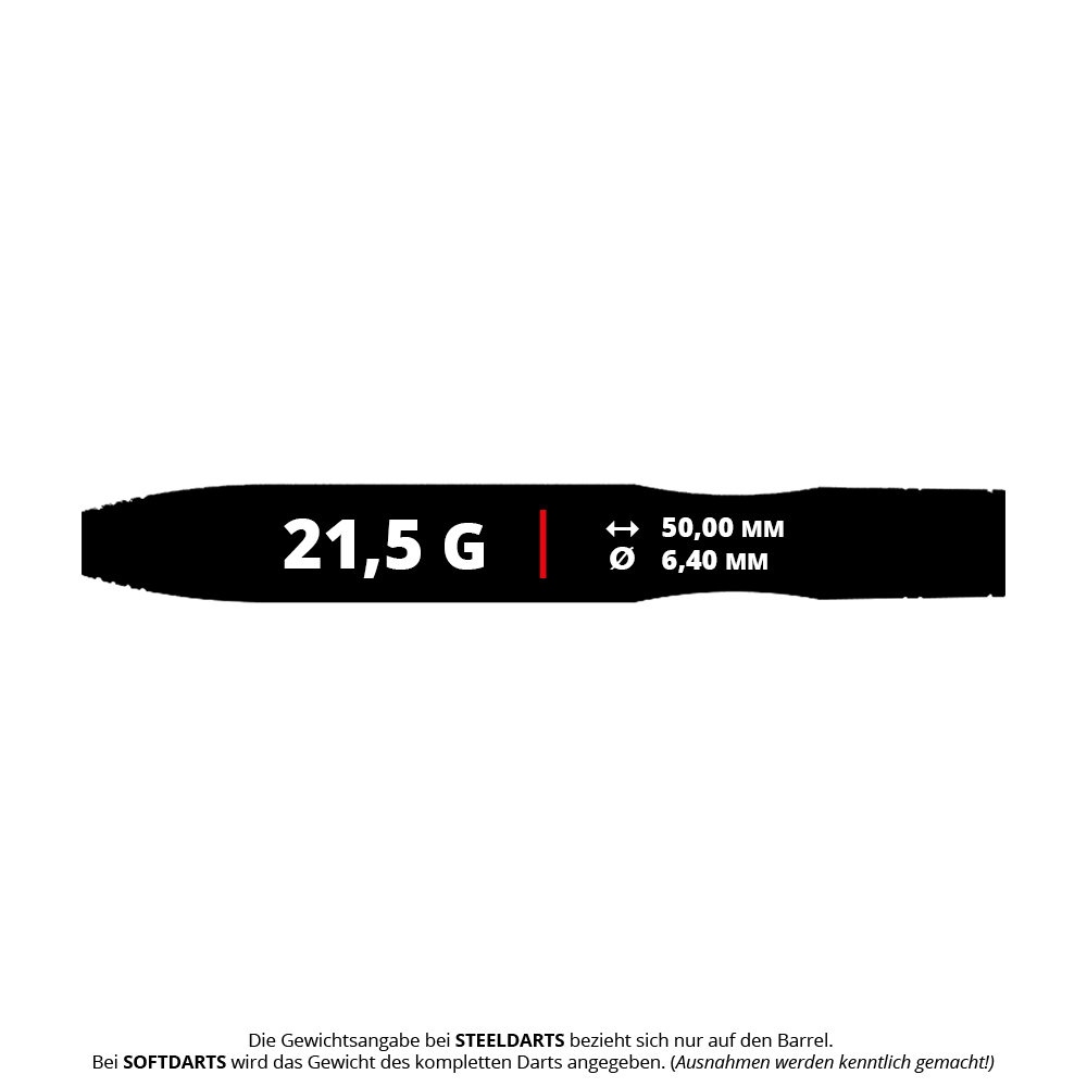 Ocelové šipky Caliburn Chord C1 - 21,5 g Gezeigt wird der Caliburn Chord C1 Steeldarts - 21,5g. Das Produkt ist auf dem Bild detailliert dargestellt.