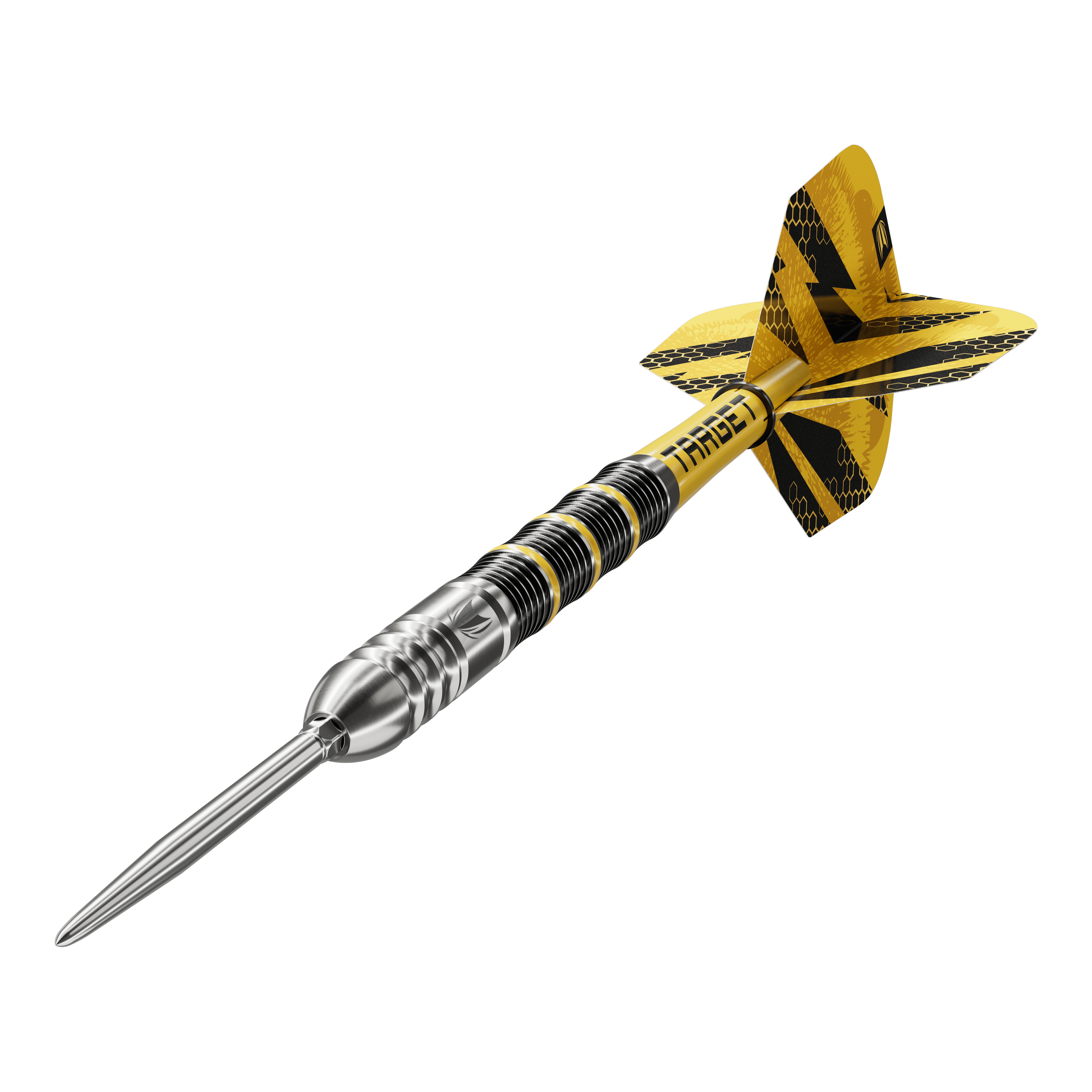 Ocelové šipky Target Buzz 02 Swiss Points Das Bild zeigt die Target Buzz 02 Swiss Points Steeldarts. Die Steeldarts sind aus nächster Nähe aufgenommen.