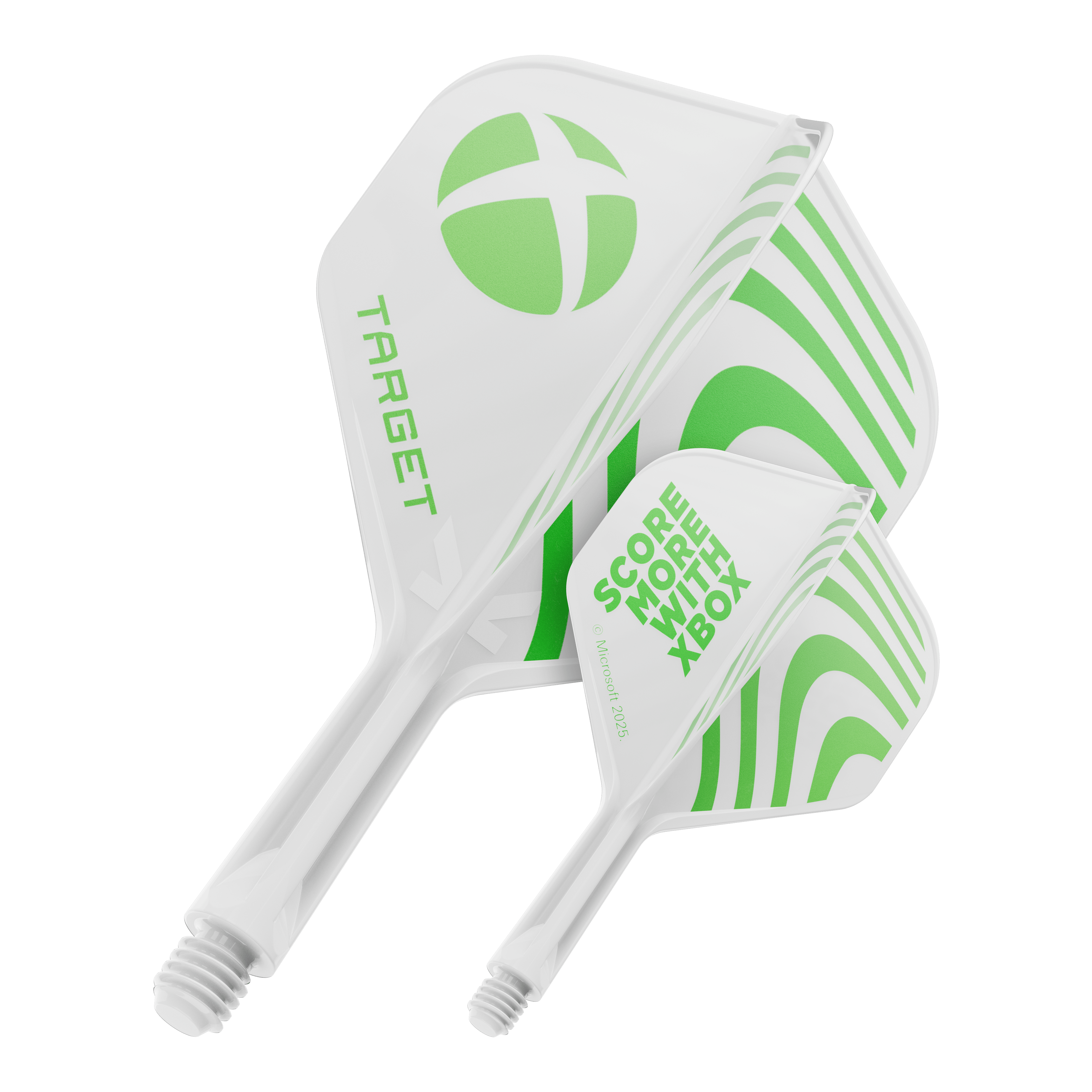 Standardní letky Target Xbox K-Flex No2 - bílé Das Bild zeigt ein Dart Flight mit dem Dateinamen 410610_Target_Xbox_KFlex_No2_Standard_Flights_19mm_1. Es handelt sich um ein Standard Dart Flight.