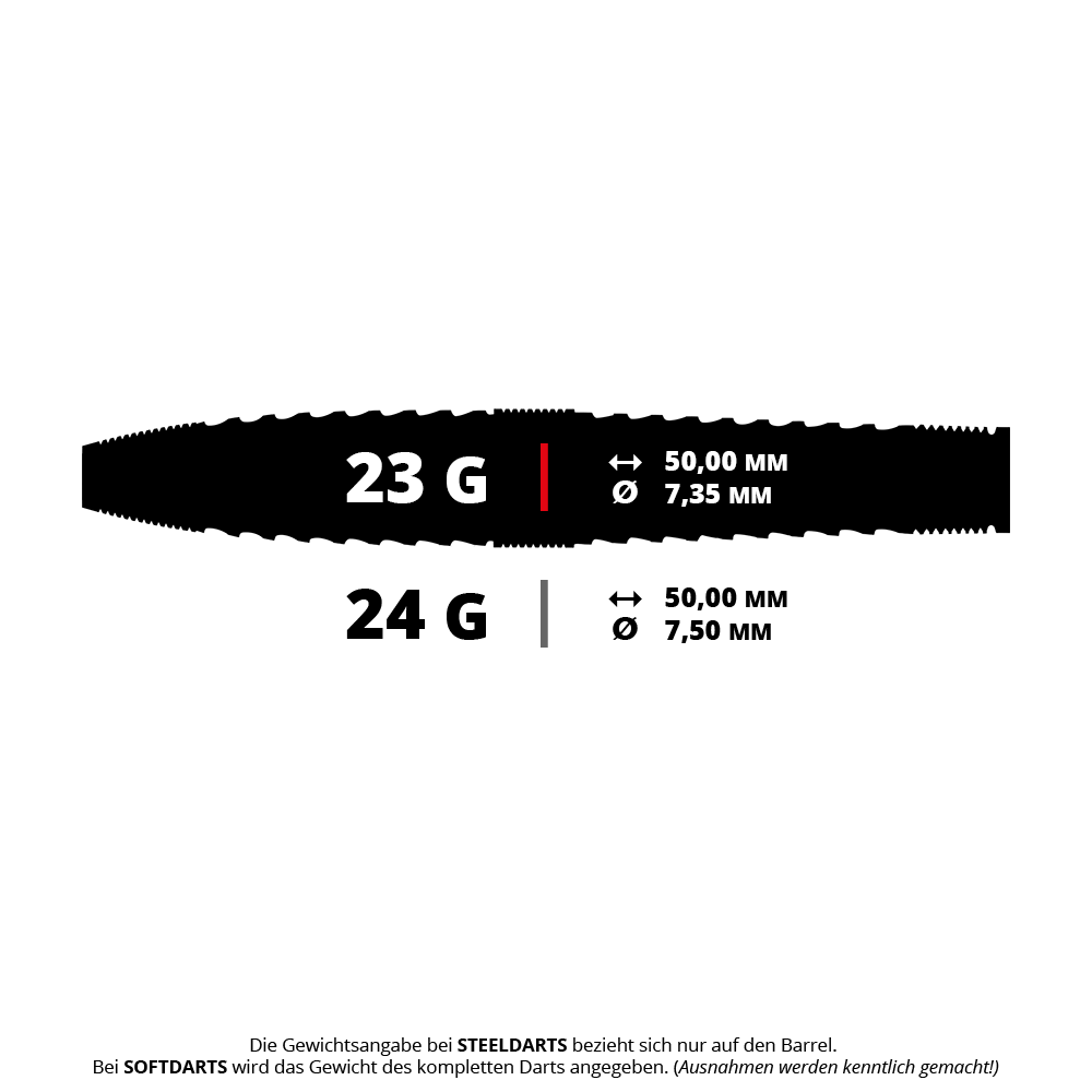 Harrows GEO Torpedo Quick Point ocelové šipky Dieses Bild präsentiert Harrows GEO Torpedo QuickPoint Steeldarts mit einem Gewicht von 23g. Sie werden für das Steeldart-Spiel verwendet.