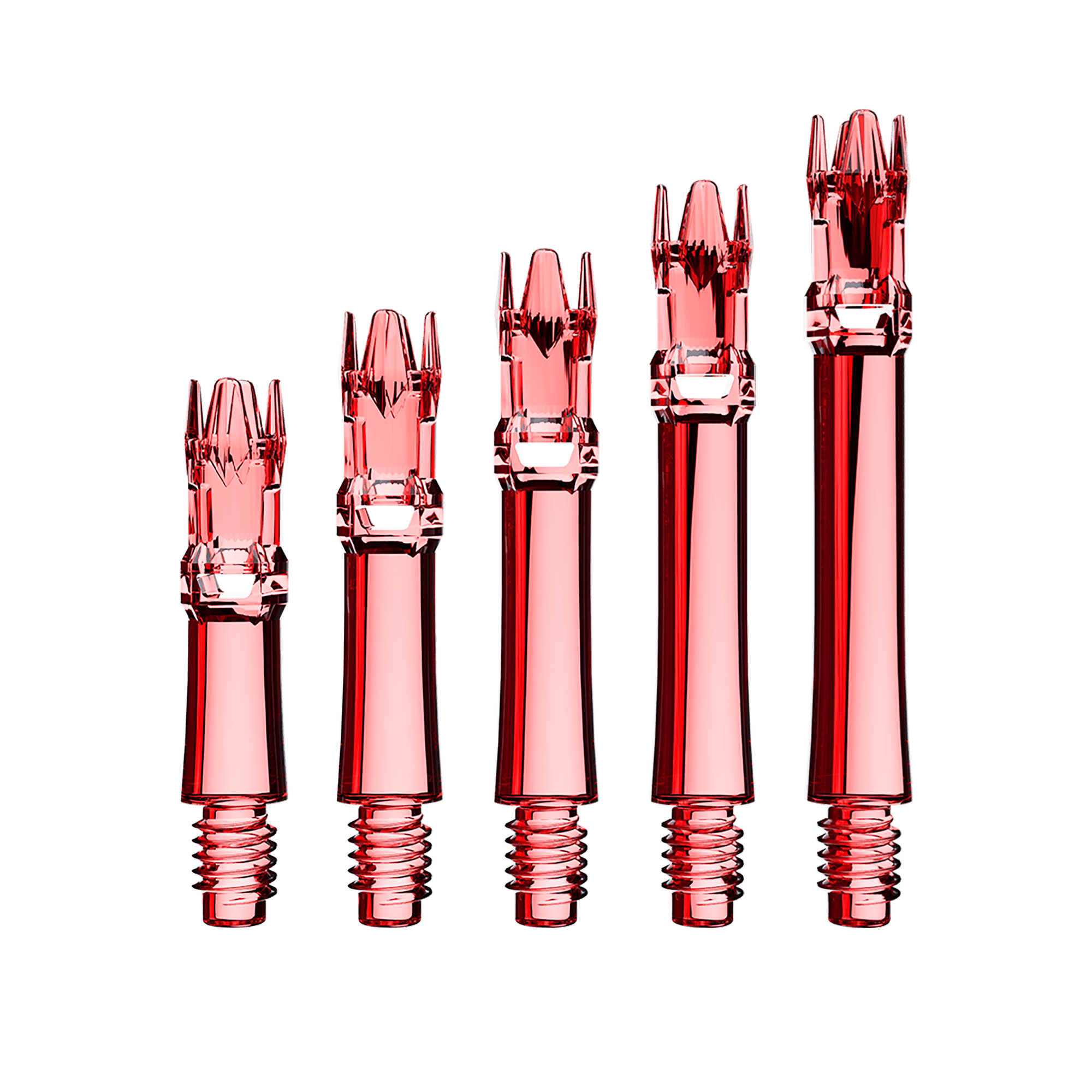 Náhradní hřídele L-Systém - čirá červená Hier sieht man die L-Style L-System Ersatzshafts in der Farbe Clear Red. Es handelt sich um rote Ersatzschäfte für Dartpfeile.