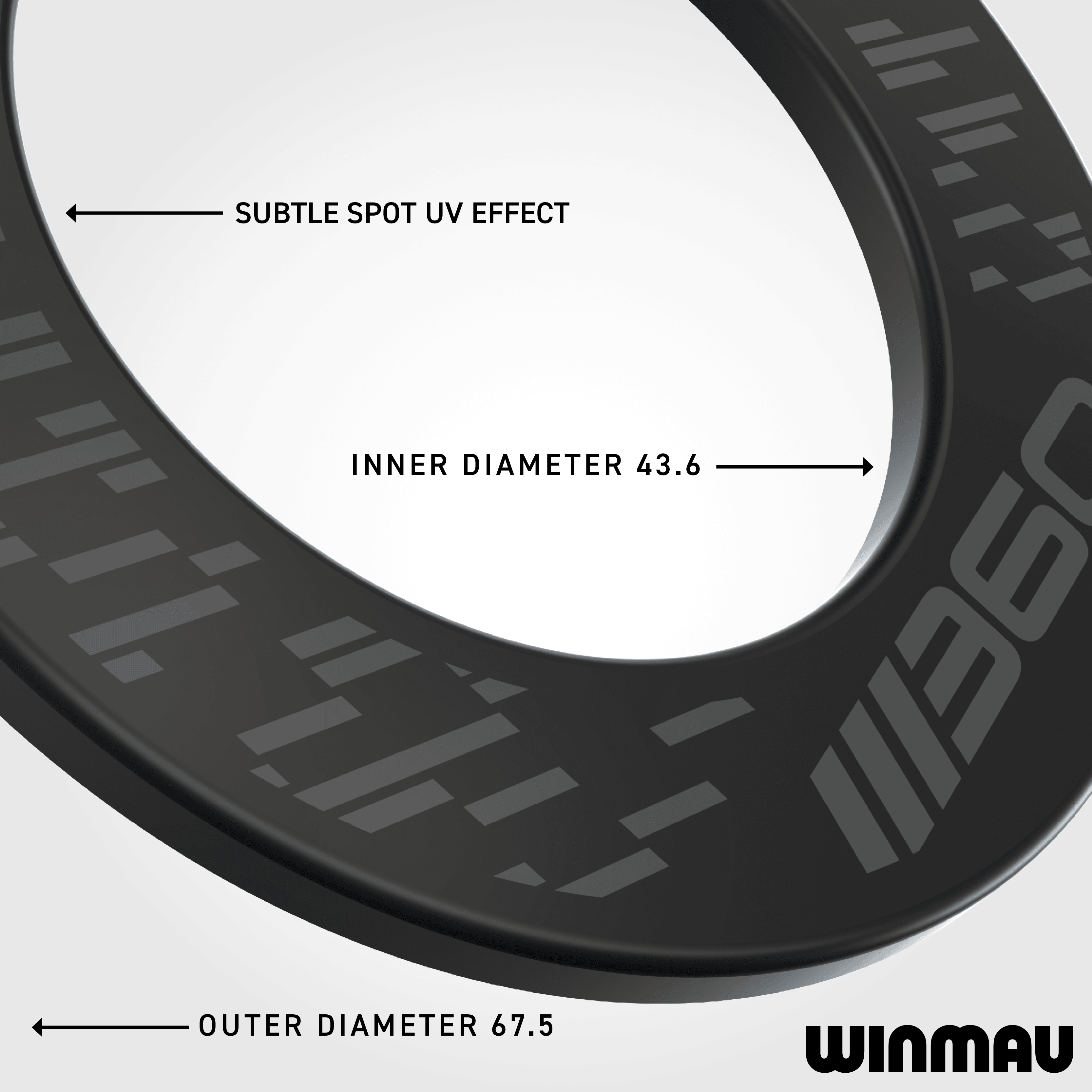 Obložení terče Winmau Blade 360 - černé Auf diesem Bild ist das schwarze Winmau Blade 360 Dartboard Surround abgebildet. Es hilft, Dartpfeile sicher aufzufangen und den Bereich rund um das Board zu schützen.