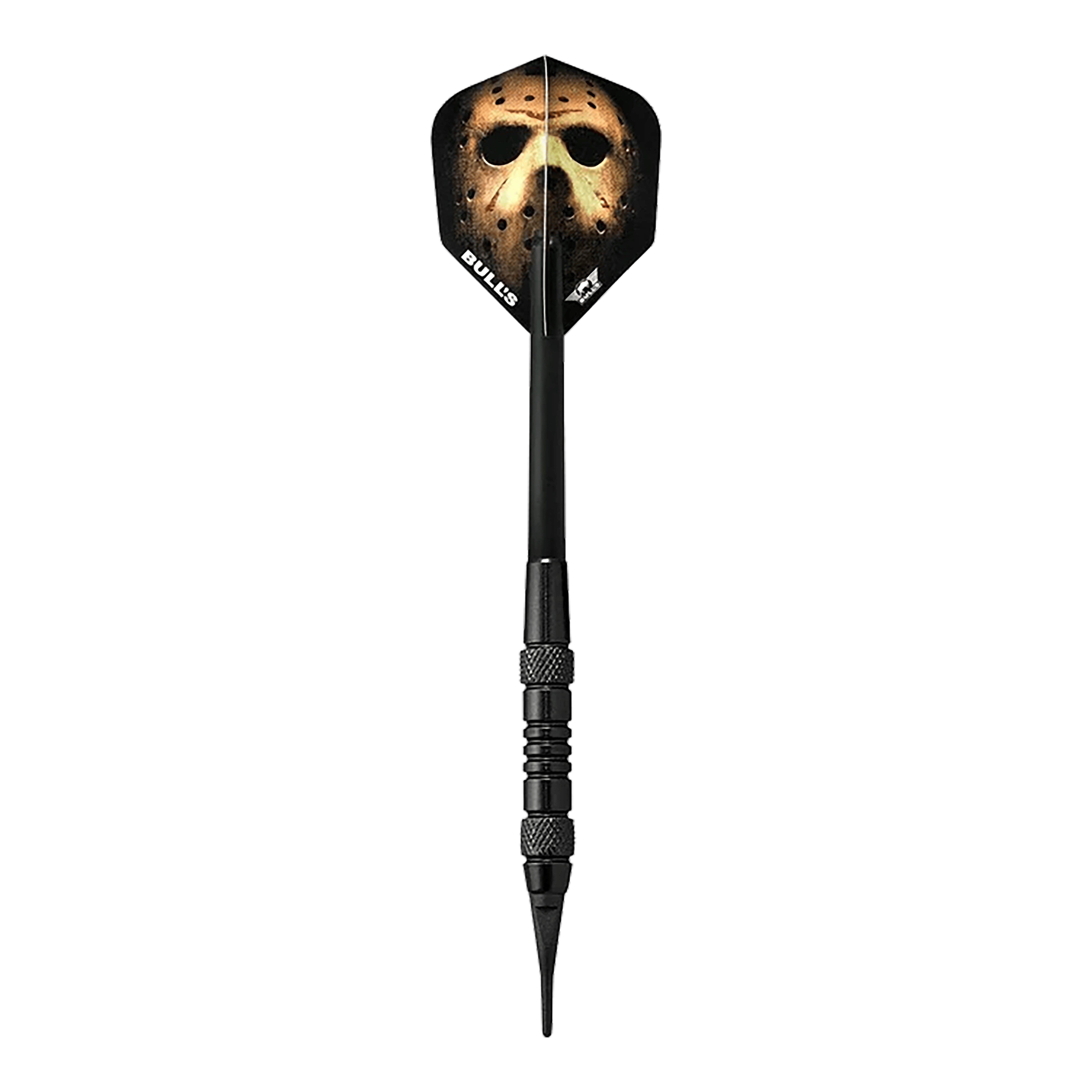 Abgebildet ist das Produkt Bulls NL Thriller Black Brass Softdarts - 18g. Das Bild zeigt den Softdart in schwarzem Design.