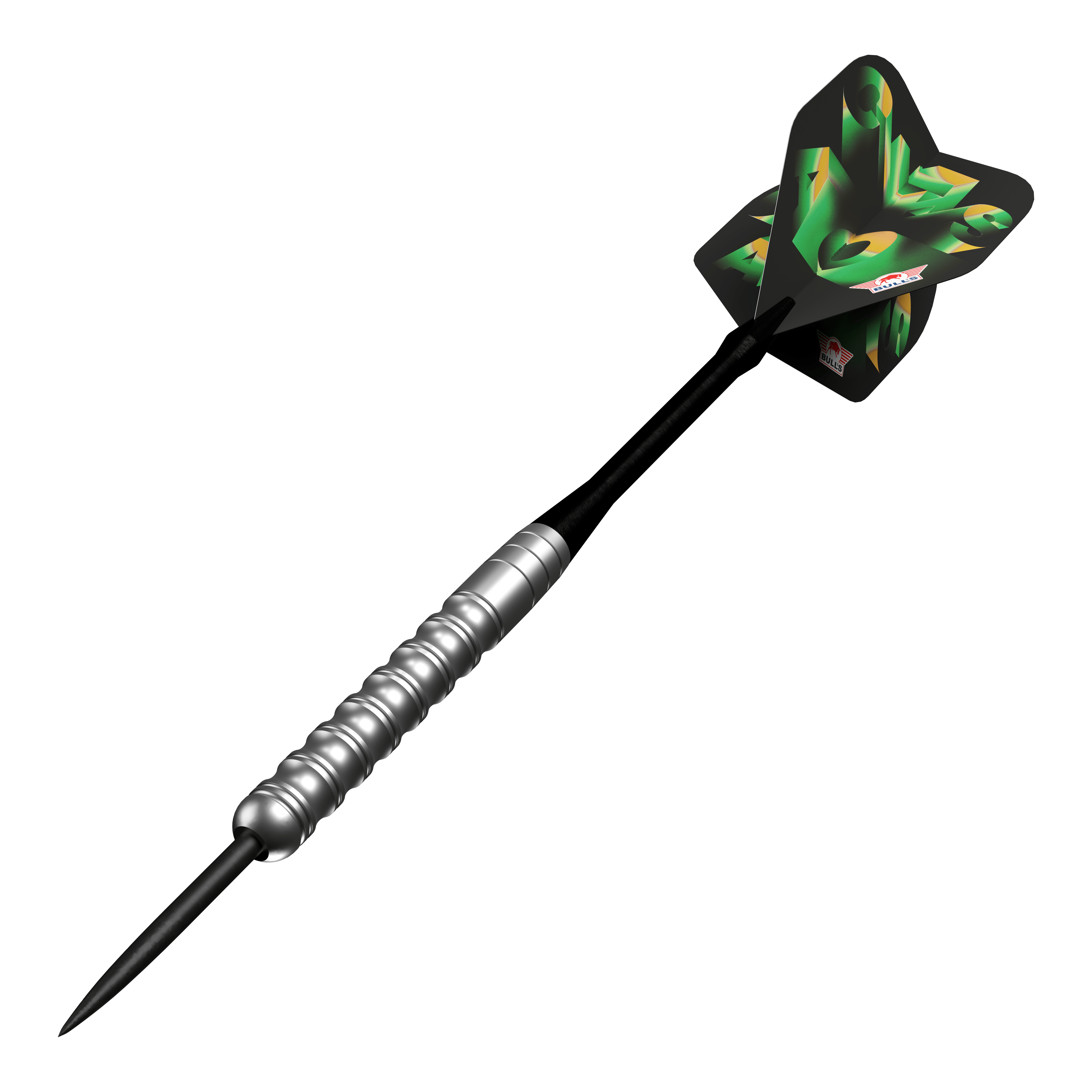 Šipky Bulls NL Chaos Green Steel Darts - 24g Das Bild zeigt die Bulls NL Chaos Green Steeldarts - 24g. Die grünen Steeldarts sind nebeneinander angeordnet.