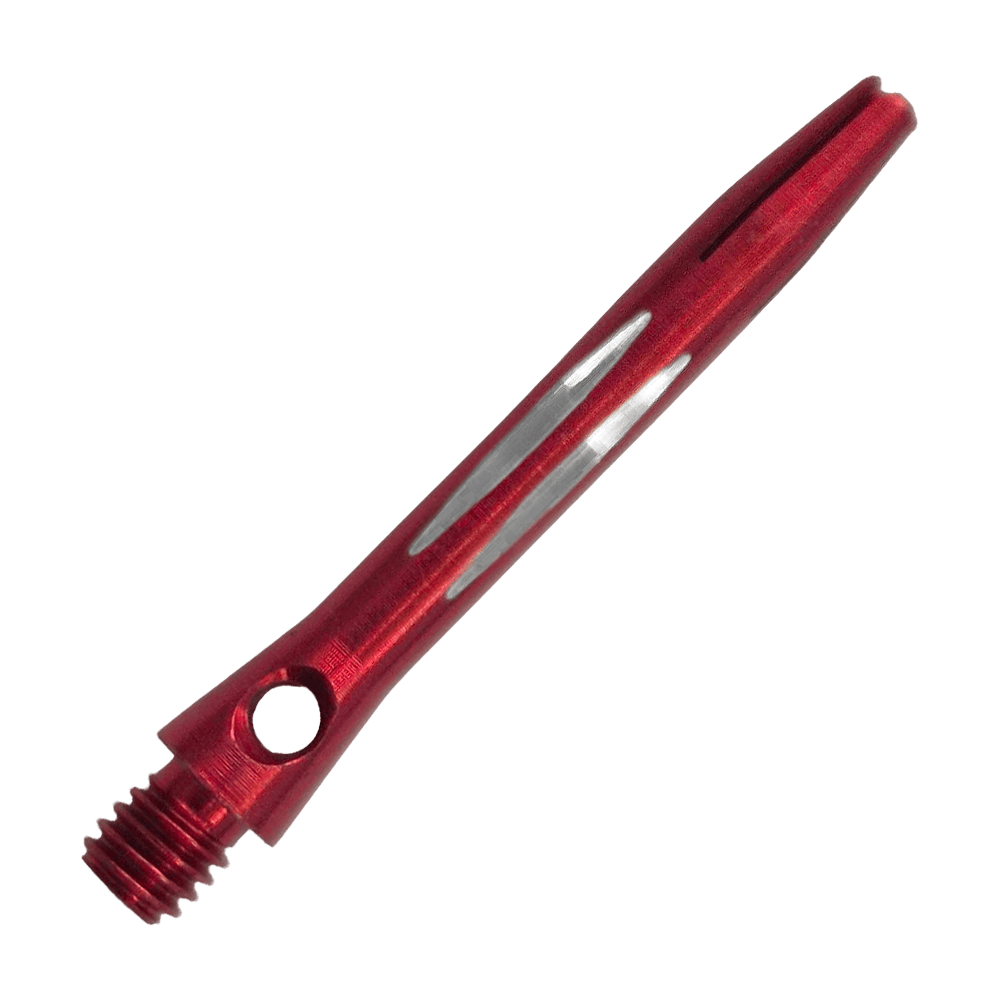Hliníkové hřídele řezané diamantem - červené - 35 mm Zu sehen ist der Diamond Cut Aluminium Shafts - Rot - 35mm. Der Schaft besteht aus rot lackiertem Aluminium und hat ein Diamantschliff-Design.