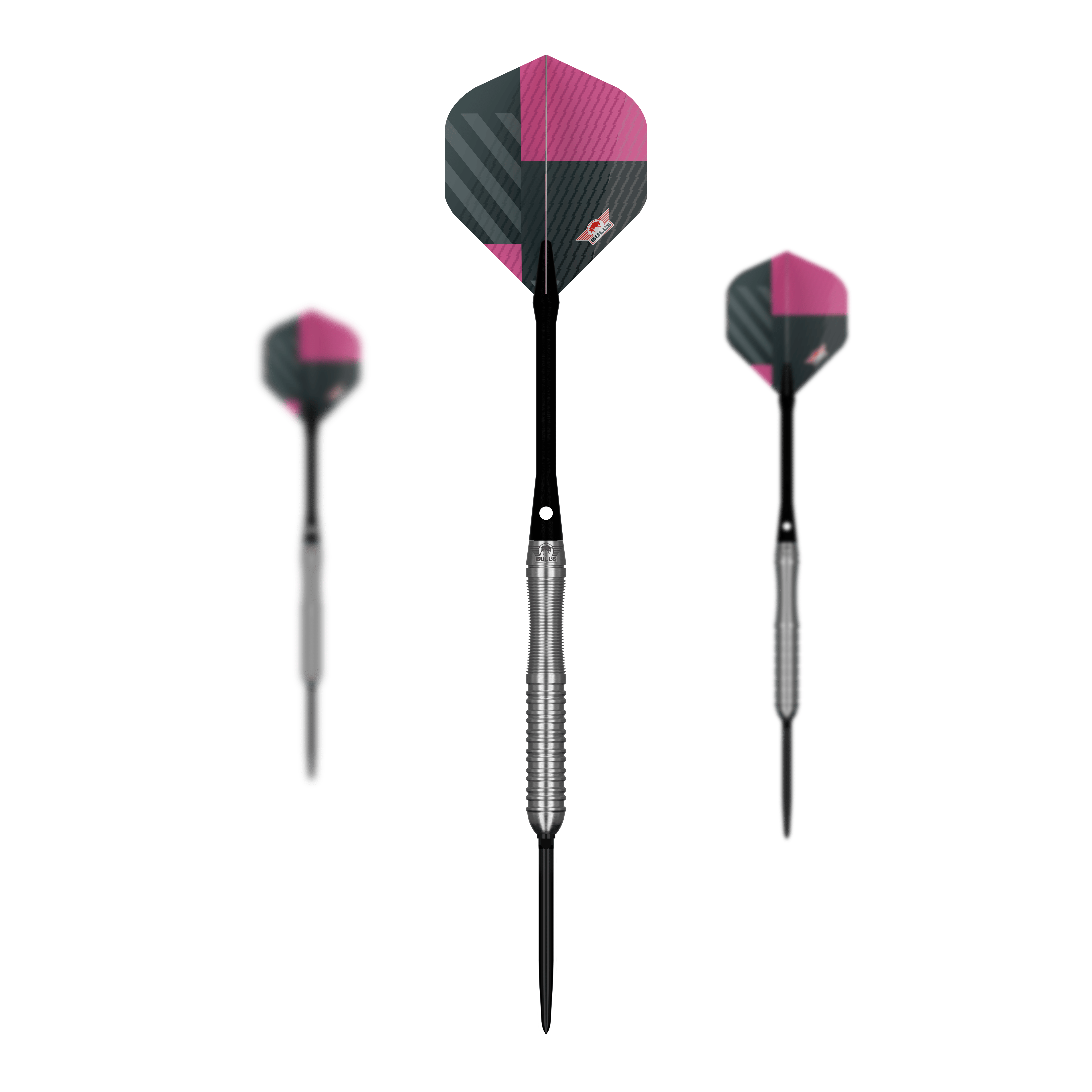 Šipky Bulls NL Volt Pink Convertible Point Steel Darts Abgebildet ist das Set Bulls NL Volt Pink Convertible Point Steeldarts. Die Darts sind besonders auffällig.