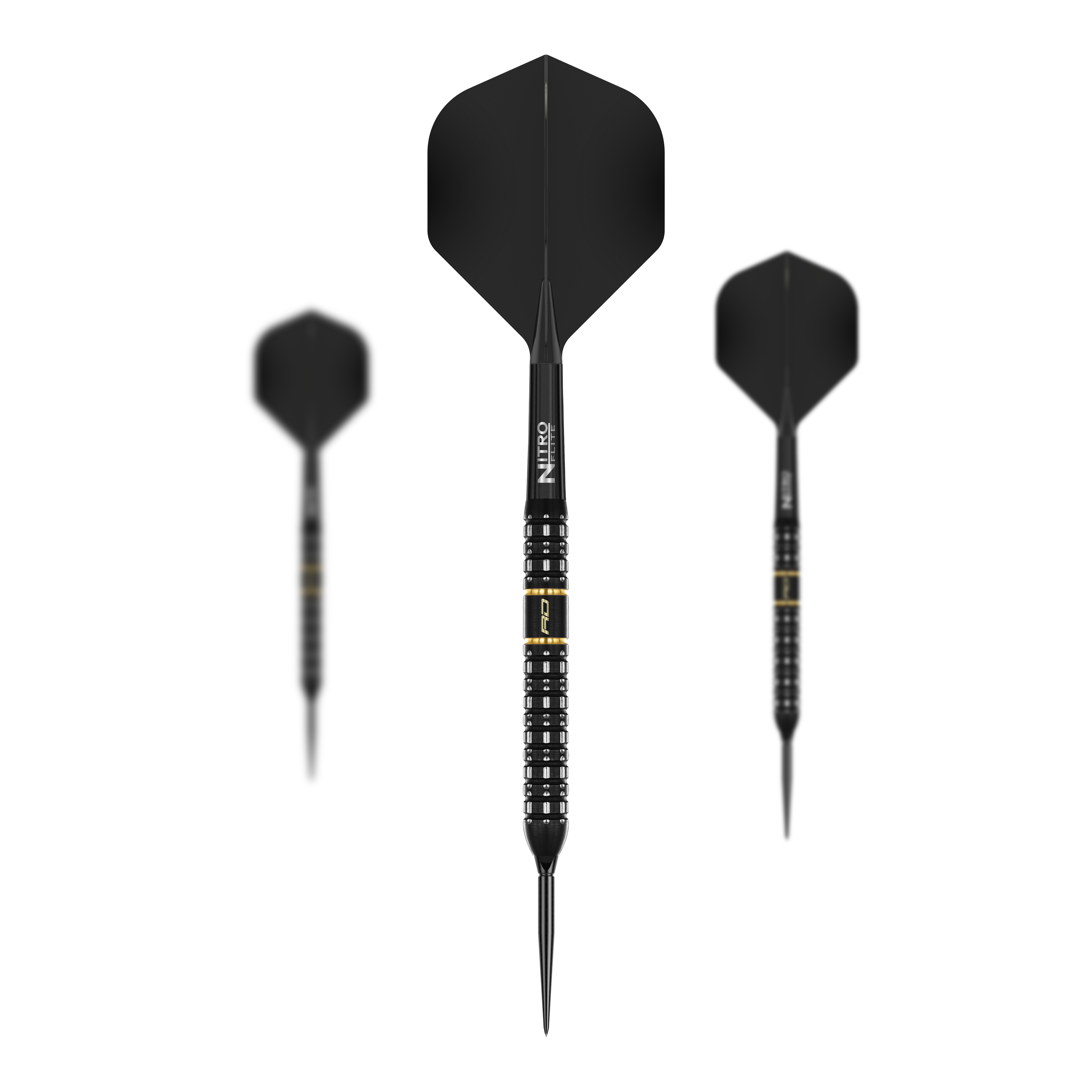 Ocelové šipky Red Dragon Ascend Parallel Switch Point Hier sind die Red Dragon Ascend Parallel Switch Point Steeldarts als Set zu sehen. Mehrere Darts liegen nebeneinander und heben das Gesamtangebot hervor.