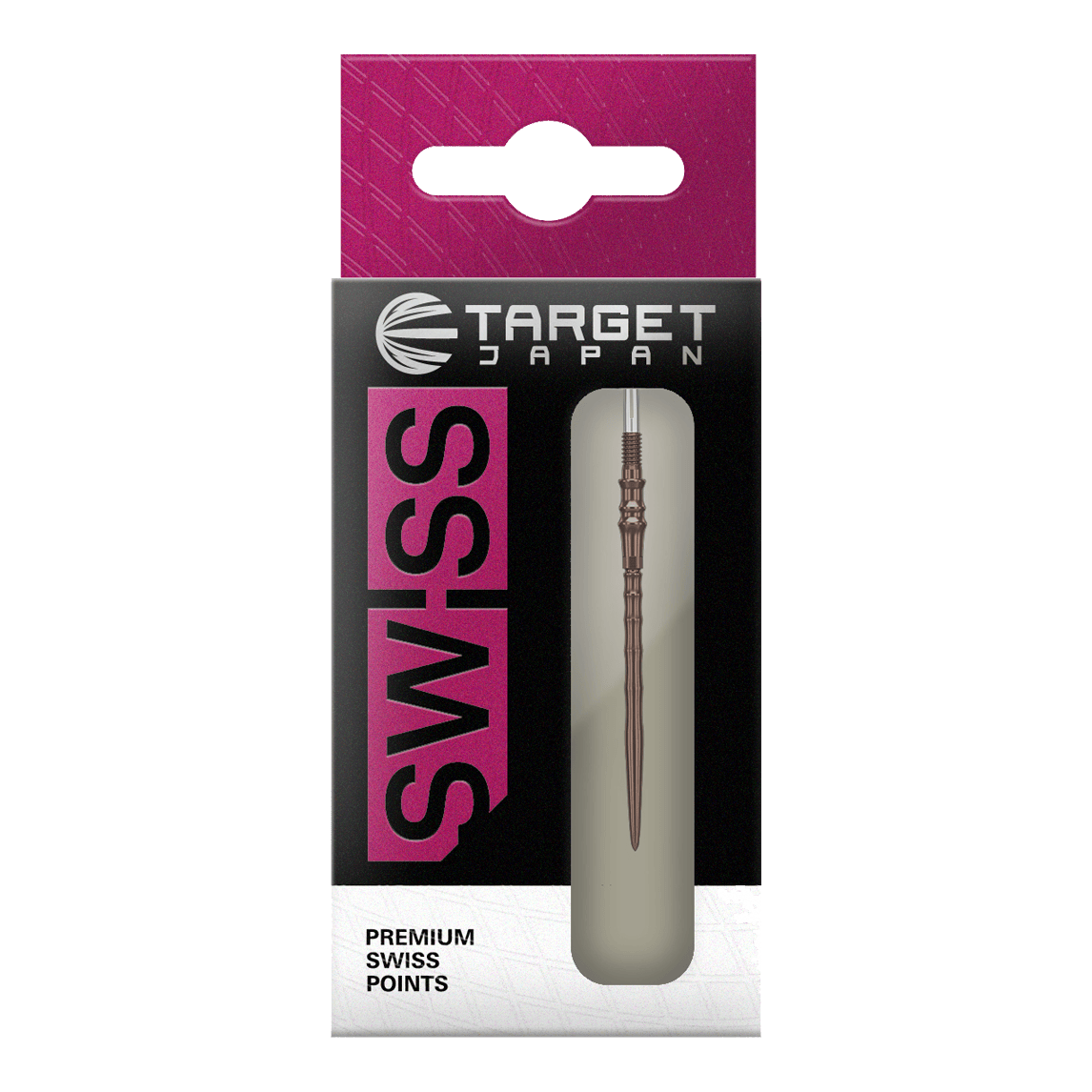 Das Bild zeigt die Target Japan Premium Swiss Point Steldartspitzen - Silica. Diese hochwertigen Steeldartspitzen sind in einer detaillierten Nahaufnahme dargestellt.