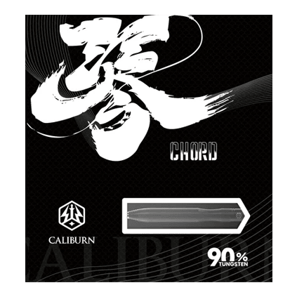 Zu sehen ist der Caliburn Chord C2 Steeldart mit 23,5g Gewicht. Das Bild zeigt den Pfeil aus einer anderen Perspektive für eine bessere Ansicht.