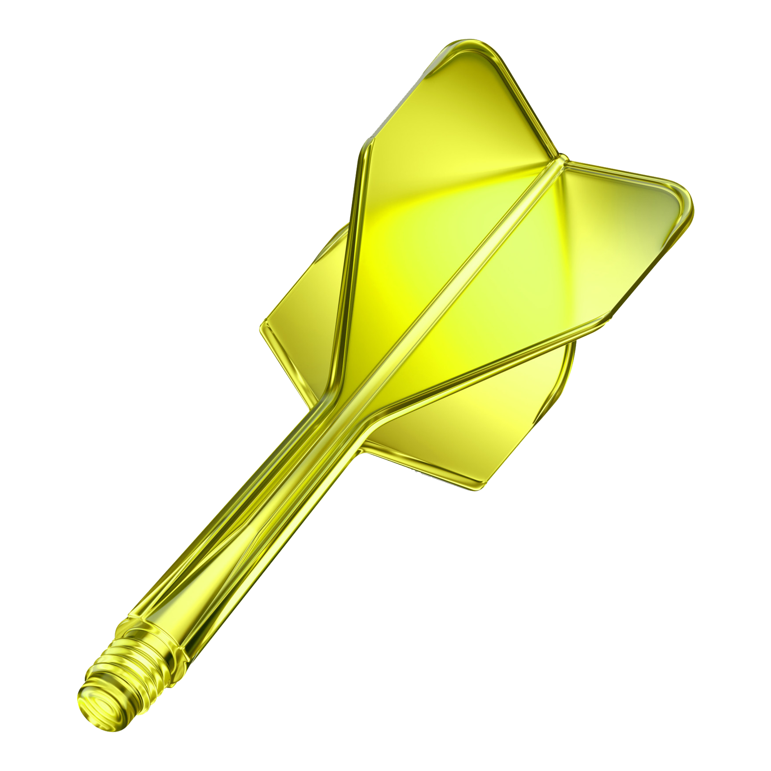 Das Bild zeigt das Produkt GOAT A1R No6 Flight-Shaft-System in Neon Gelb. Es handelt sich um ein Dart-Zubehör in leuchtender gelber Farbe.