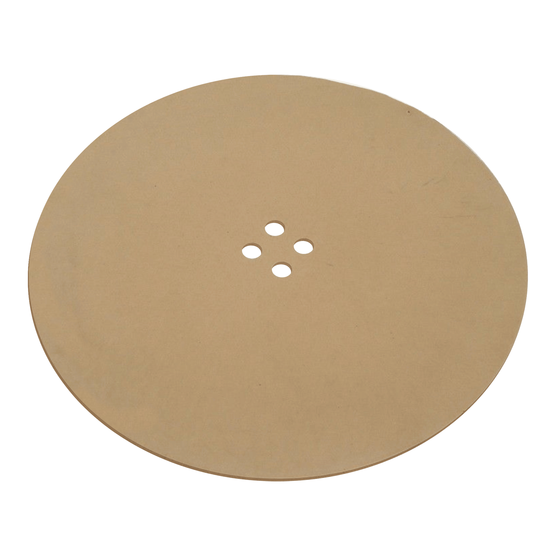 Náhradní díl Karella E-Master Das Bild zeigt eine runde, braune Gummimatte. In der Mitte befinden sich fünf kleine, kreisförmige Löcher.