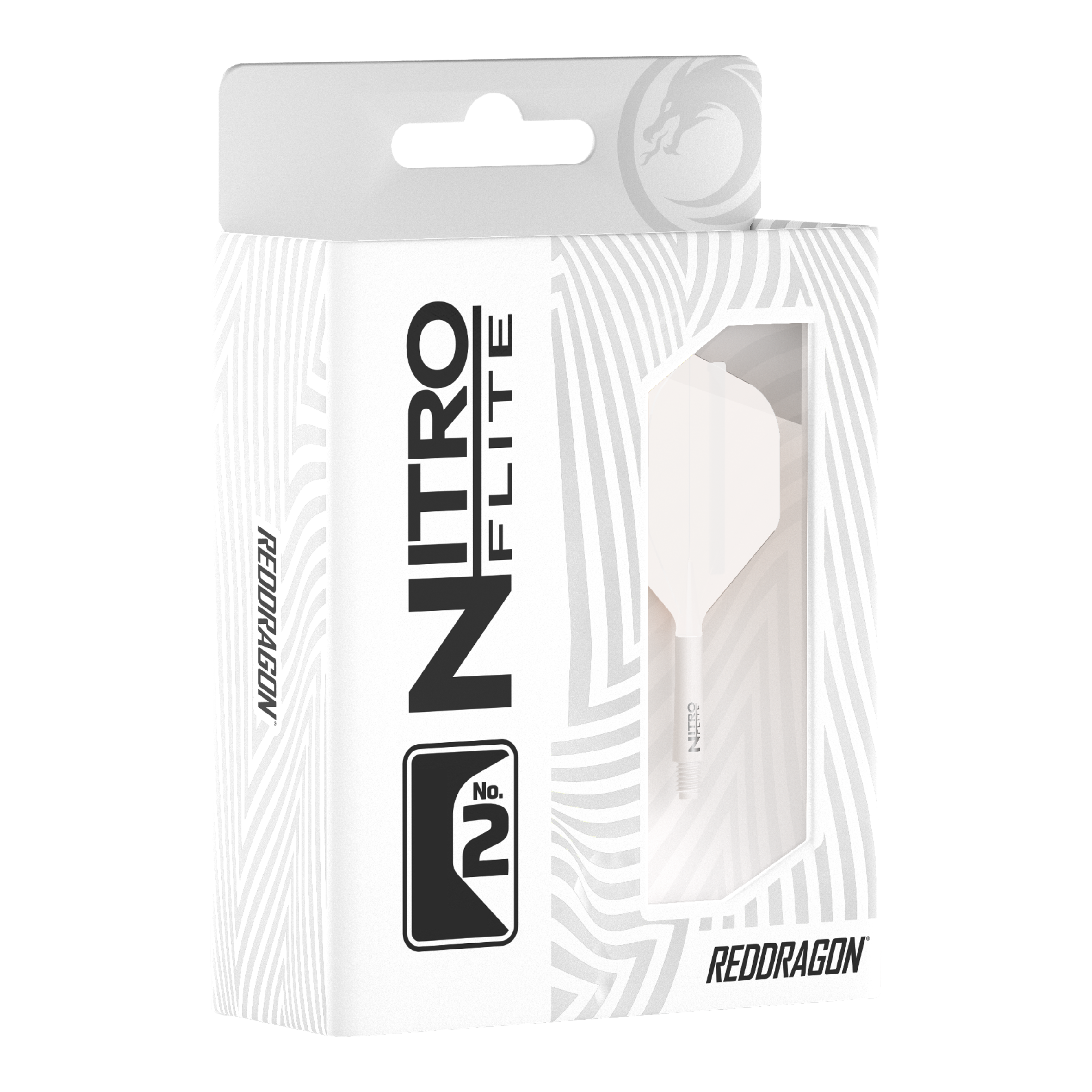 Red Dragon Nitroflite White Shaft White Flights No.2 Hier sind die Red Dragon Nitroflite White Shaft White Flights No2 zu sehen. Sie sind für Dartpfeile gedacht und komplett in Weiß gestaltet.