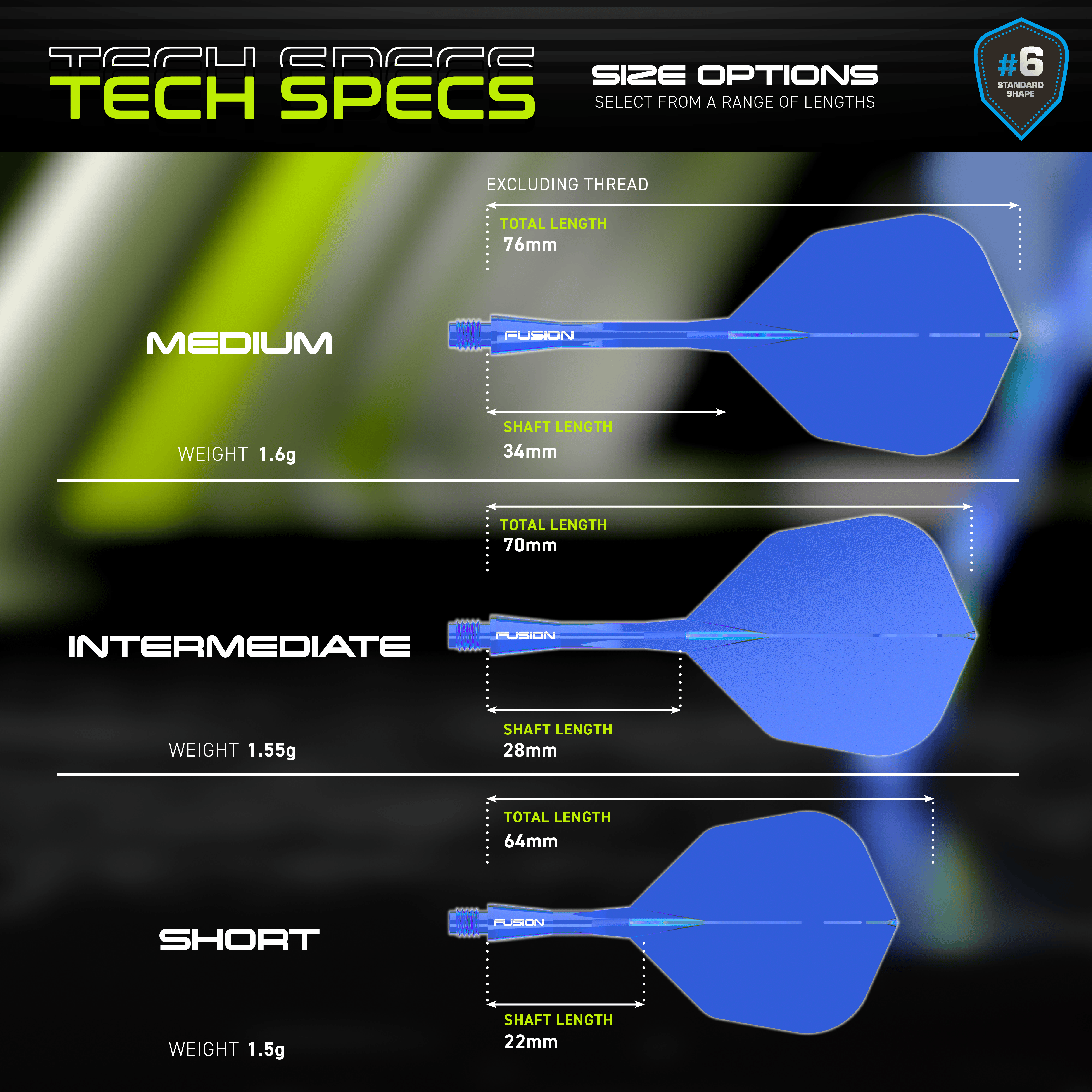 Systém letky Winmau Fusion č. 6 modrý Dieses Bild zeigt das Winmau Fusion Flight-Shaft-System No6 in Blau. Es handelt sich um ein hochwertiges Dartzubehör.