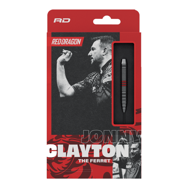 Ocelové šipky Red Dragon Jonny Clayton Core Brass - 21g Zu sehen sind die Red Dragon Jonny Clayton Core Brass Steeldarts mit einem Gewicht von 21g. Die Darts haben einen silbernen und goldenen Schaft mit roten und schwarzen Flights.