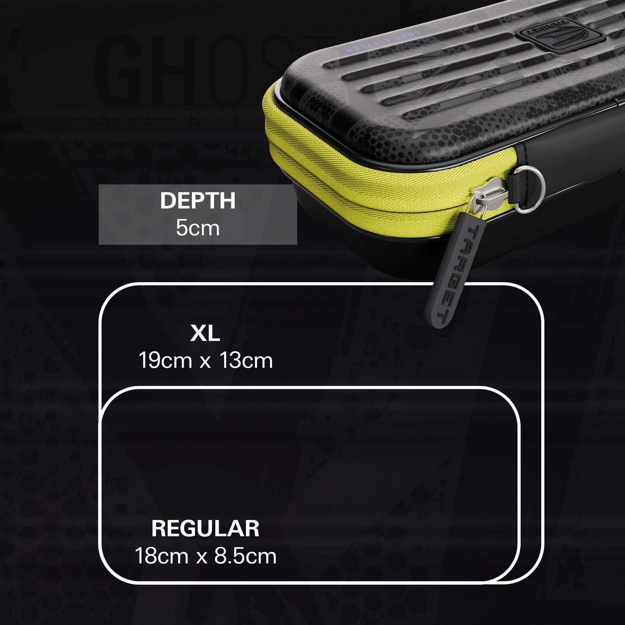 Pouzdro na šipky Takoma Ghost Series Luke Littler Das Foto zeigt das Takoma Ghost Series Luke Littler Dartcase. Dieses Dartcase eignet sich perfekt zum Transport und zur Aufbewahrung von Darts.