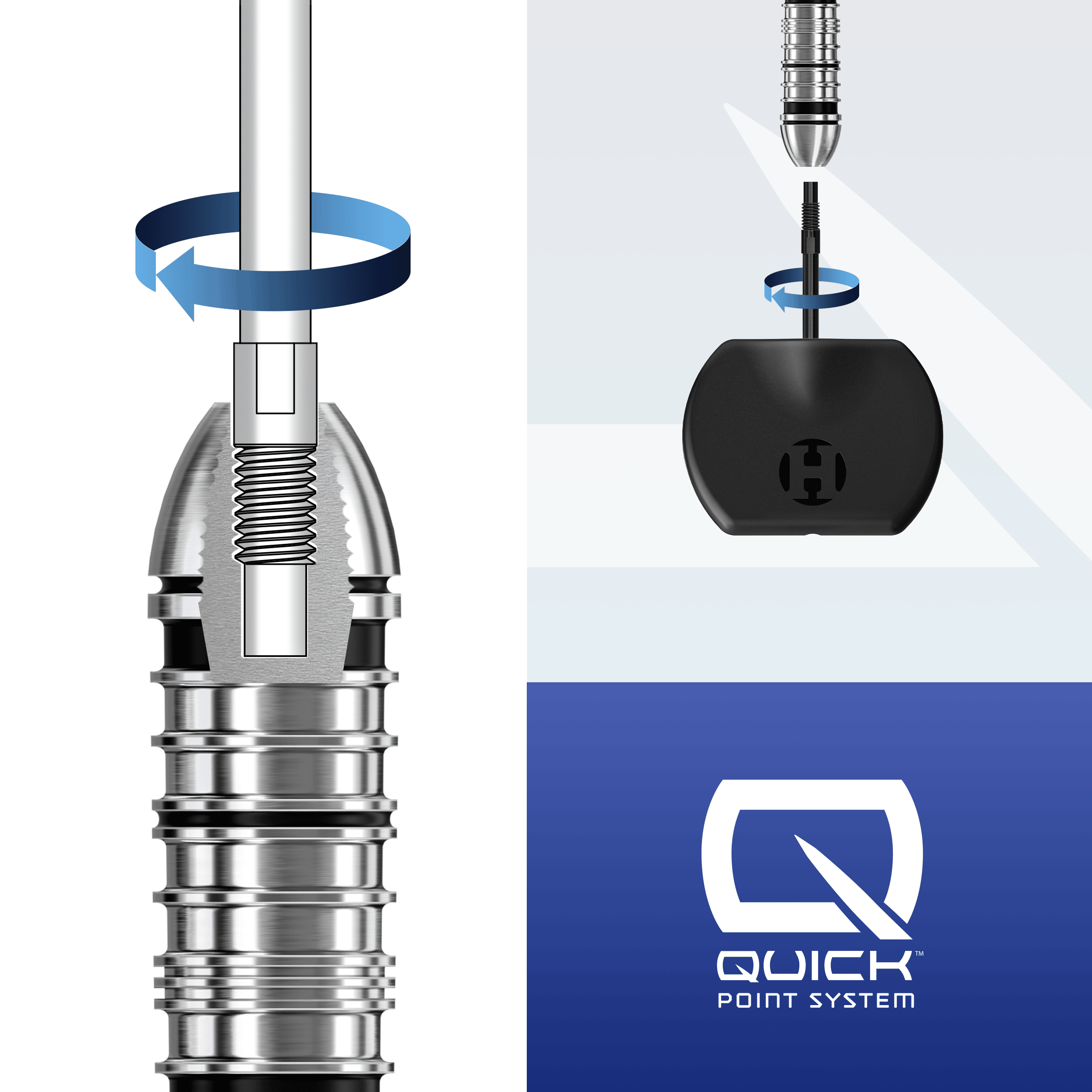 Harrowův základní nástroj Quick Point Das Harrows Basic Quick Point Tool ist auf diesem Bild erkennbar. Das nützliche Werkzeug eignet sich für Dartspieler.
