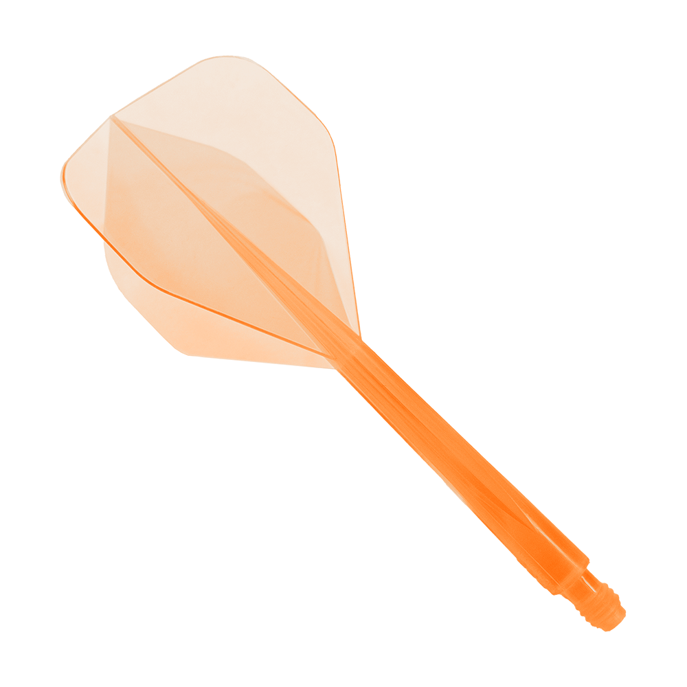 Condor_AXE_Neon_Flight_System_Orange_Standard_1 Das Bild zeigt das Produkt "Condor Axe Neon Orange Flight-System Standard". Es handelt sich um ein einteiliges Dart-Flightsystem in leuchtendem Neon-Orange.