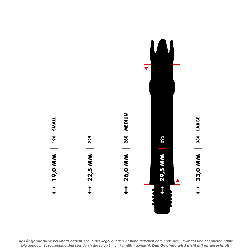 Náhradní hřídele L-Style L-System - čiré černé Metallische Ersatzshafts werden in dieser Abbildung gezeigt. Die Shafts sind parallel angeordnet.