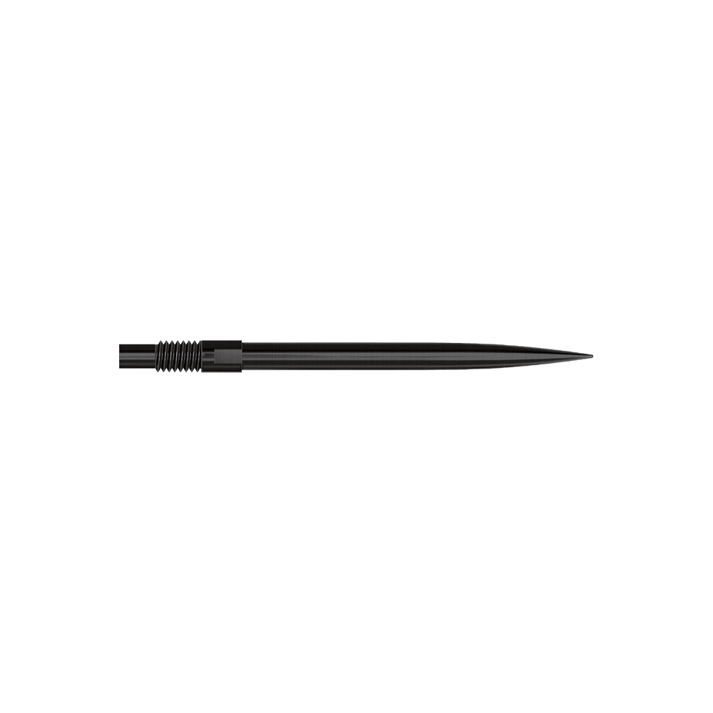 Špičky šipek Harrows Quick Point - černé Das Bild zeigt das Produkt mit dem Namen 'QP23974_Harrows_QuickPoint_Dartspitzen_Schwarz_30mm_2'. Es sind schwarze Dartspitzen abgebildet.