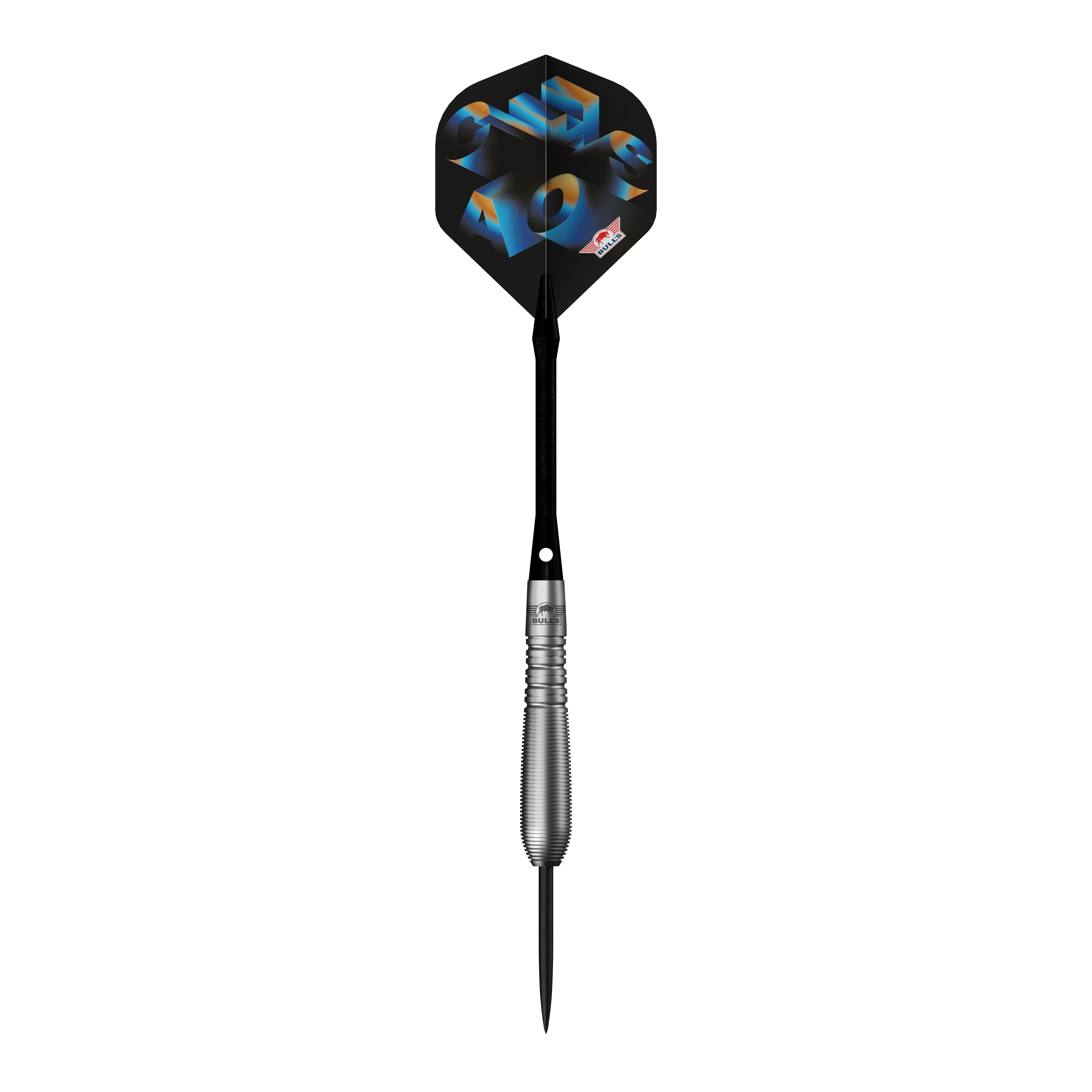 Abgebildet ist Bulls NL Chaos Blue Steeldarts - 23g. Die Darts zeichnen sich durch eine blaue Farbgebung aus.