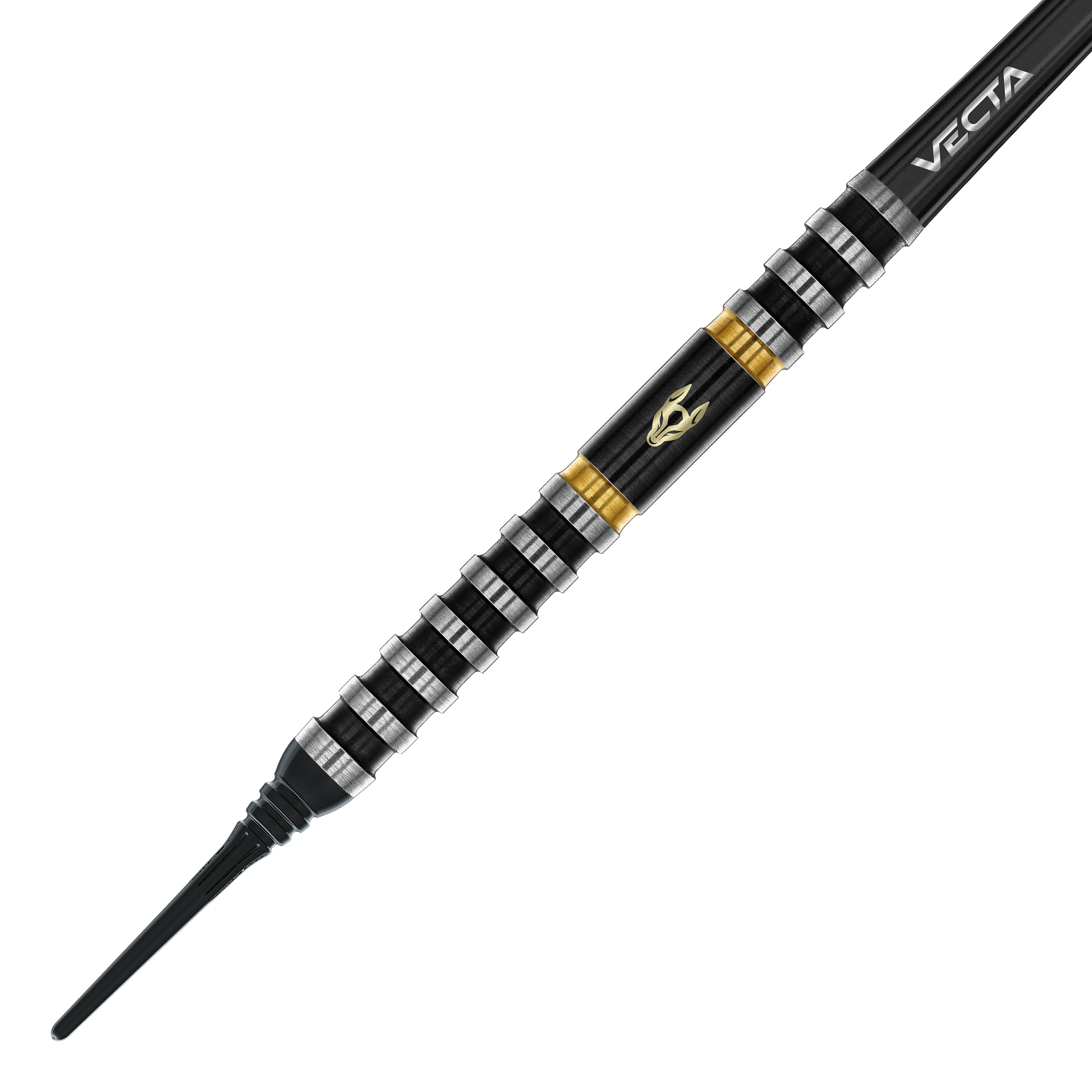 Das Bild zeigt die Winmau Alex Spellman Softdarts - 20g. Der Dartpfeil liegt auf einem hellen Hintergrund und hebt die Details des Produkts hervor.