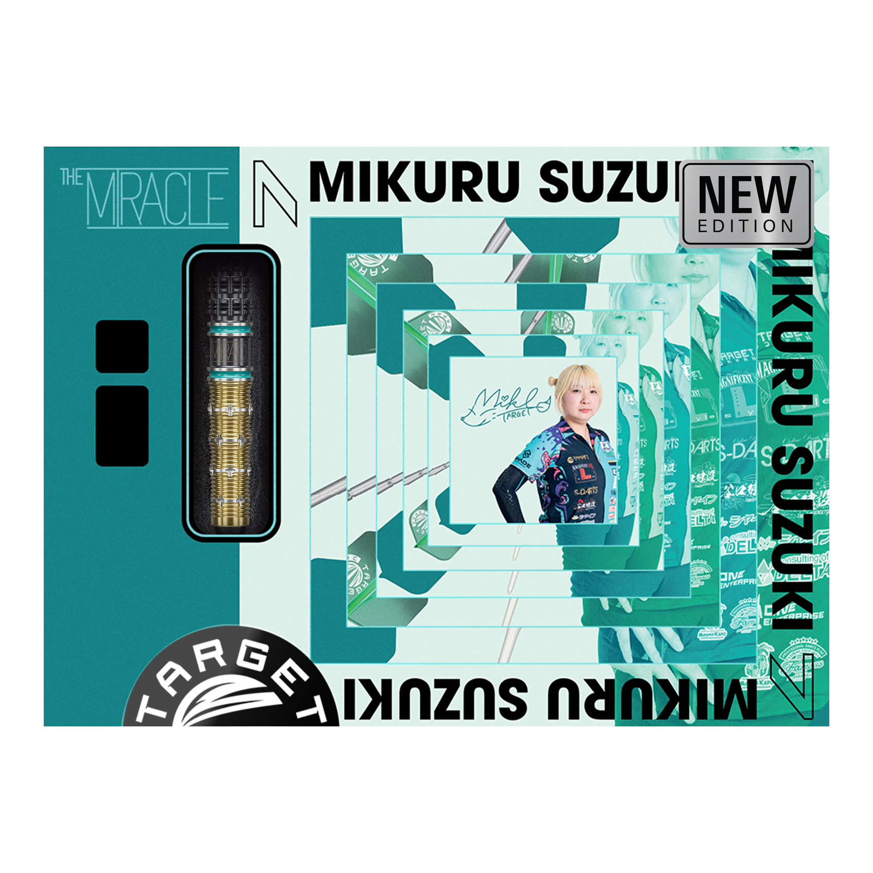 Target Japan Mikuru Suzuki The Miracle GEN7.5 Swiss Point Steeldarts Das Bild stellt die Target Japan Mikuru Suzuki The Miracle GEN7.5 Swiss Point Steeldarts dar. Die Steeldarts überzeugen durch einen modernen Look und zuverlässige Spielbarkeit.