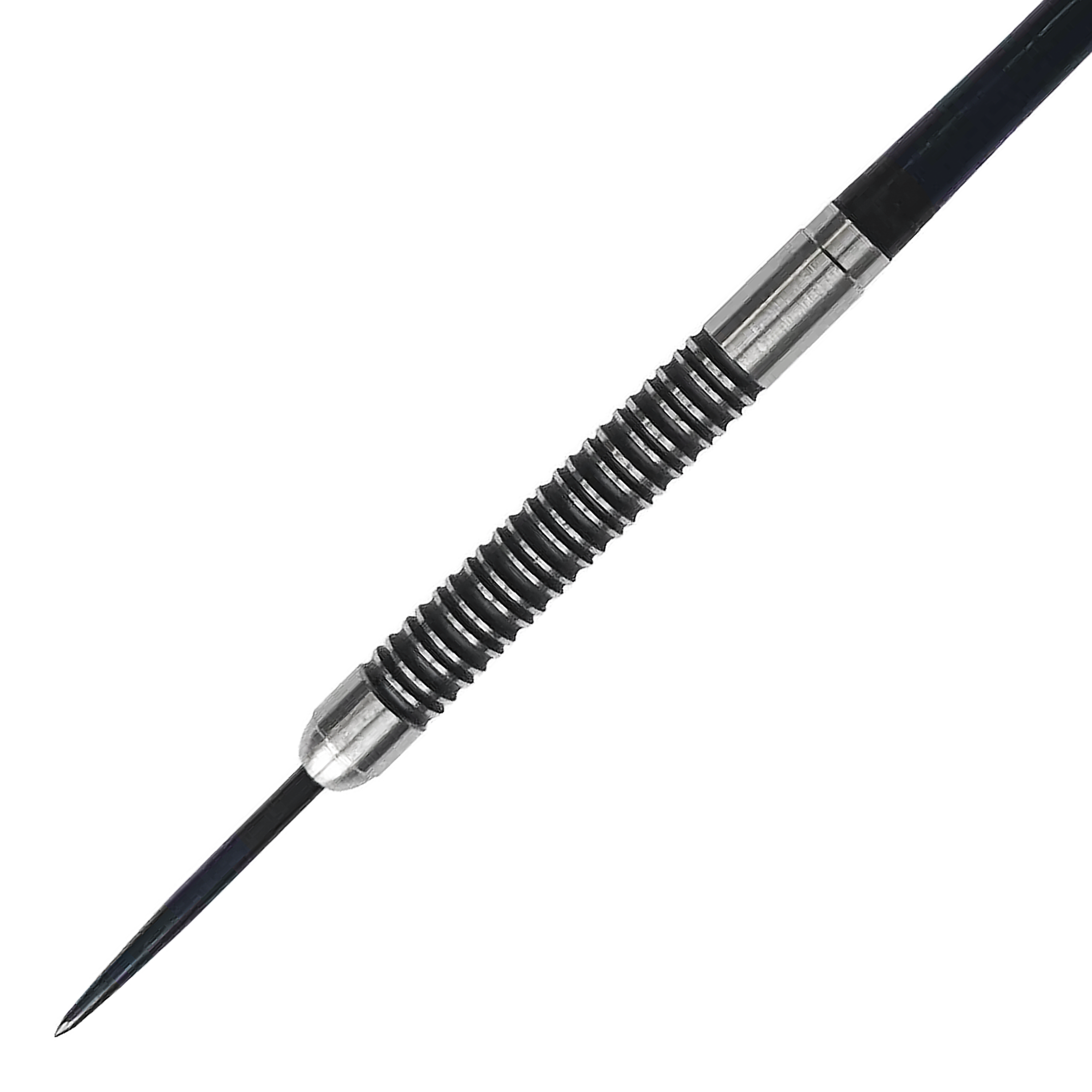 McDart Super Grip Steeldarts liegen nebeneinander auf einer weißen Fläche. Das Bild zeigt das detailreiche Design der Dartpfeile.