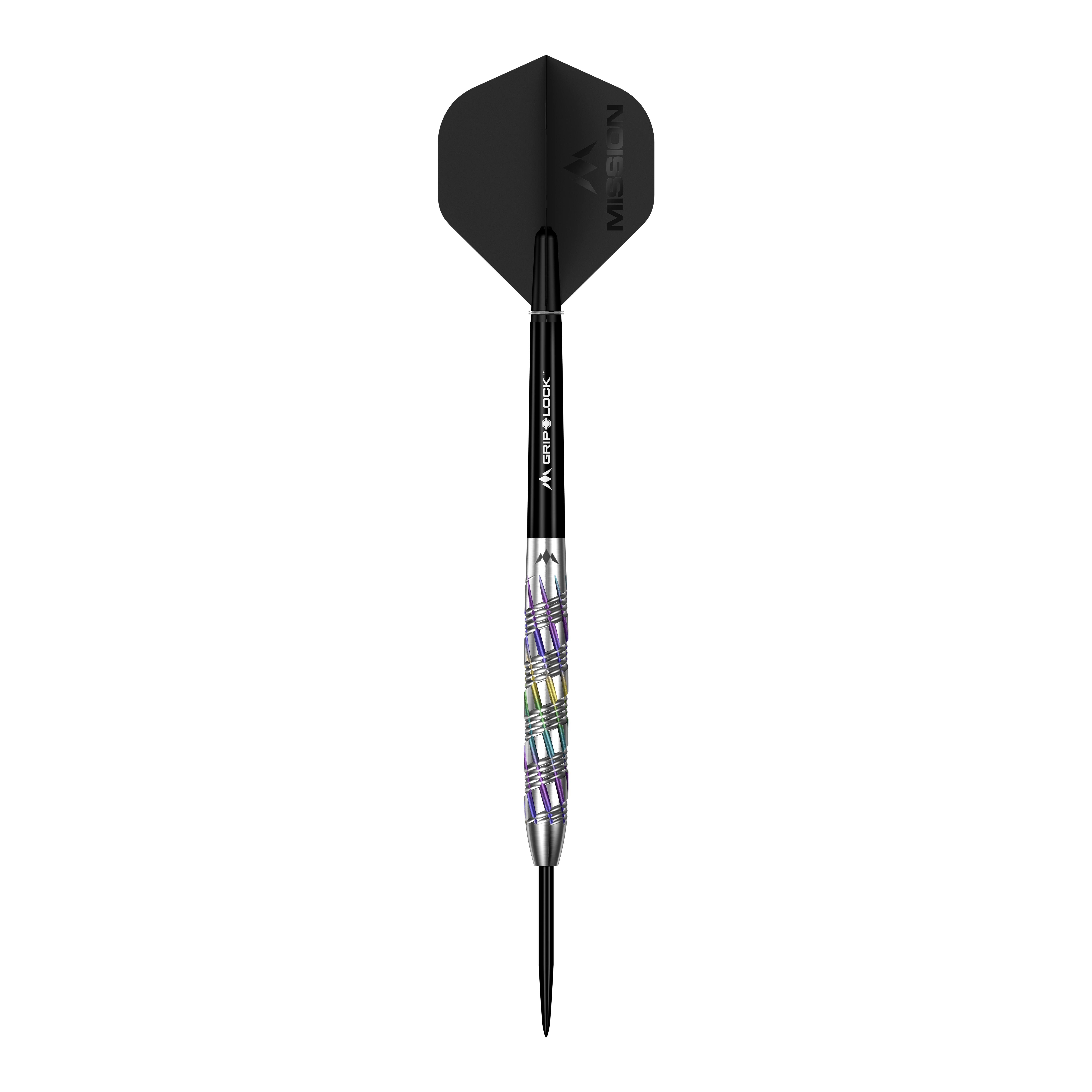 Ocelové šipky Mission Shuriken Mission Shuriken Steeldarts sind hochwertige Pfeile für das Dartspiel. Auf dem Bild sieht man einen einzelnen Mission Shuriken Steeldart.
