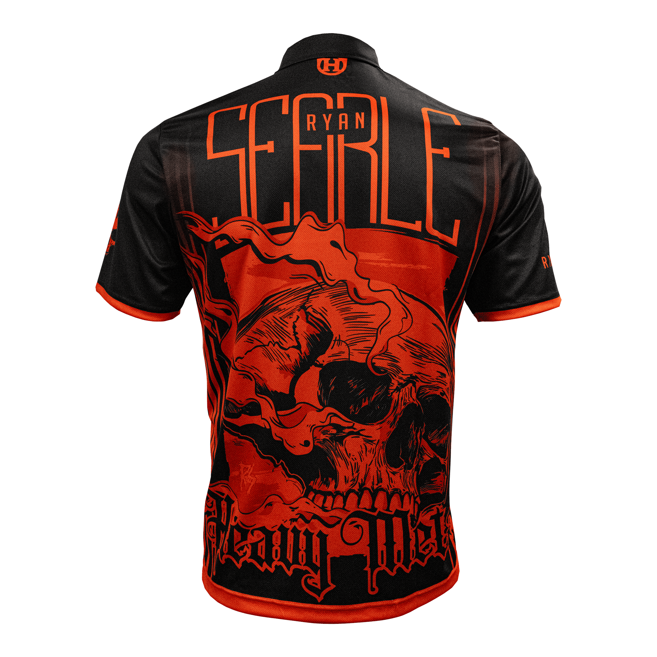 Harrowovo tričko s heavy metalovým hráčem Ryanem Searlem Abgebildet ist das Harrows Ryan Searle Heavy Metal Playershirt. Dieses Shirt ist für professionelle Dartspieler geeignet.