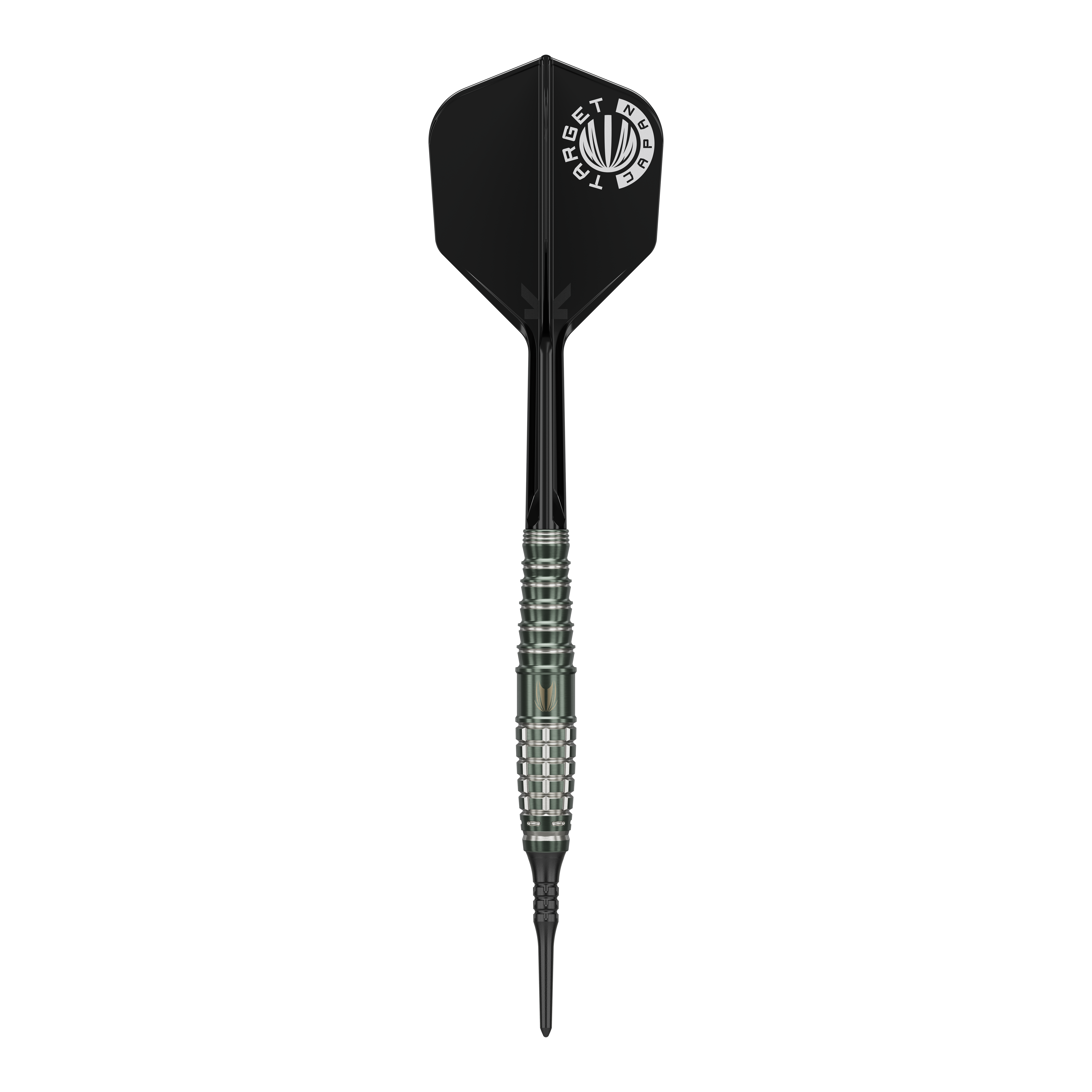 Měkké šipky Target Japan Akito Yamagata Scream GEN1 - 19g Das Bild zeigt einen Target Japan Akito Yamagata Scream GEN1 Softdart mit einem Gewicht von 19g. Der Dart hat eine schwarze Spitze, einen silbernen, geriffelten Schaft und eine schwarze Flights mit weißem Aufdruck.