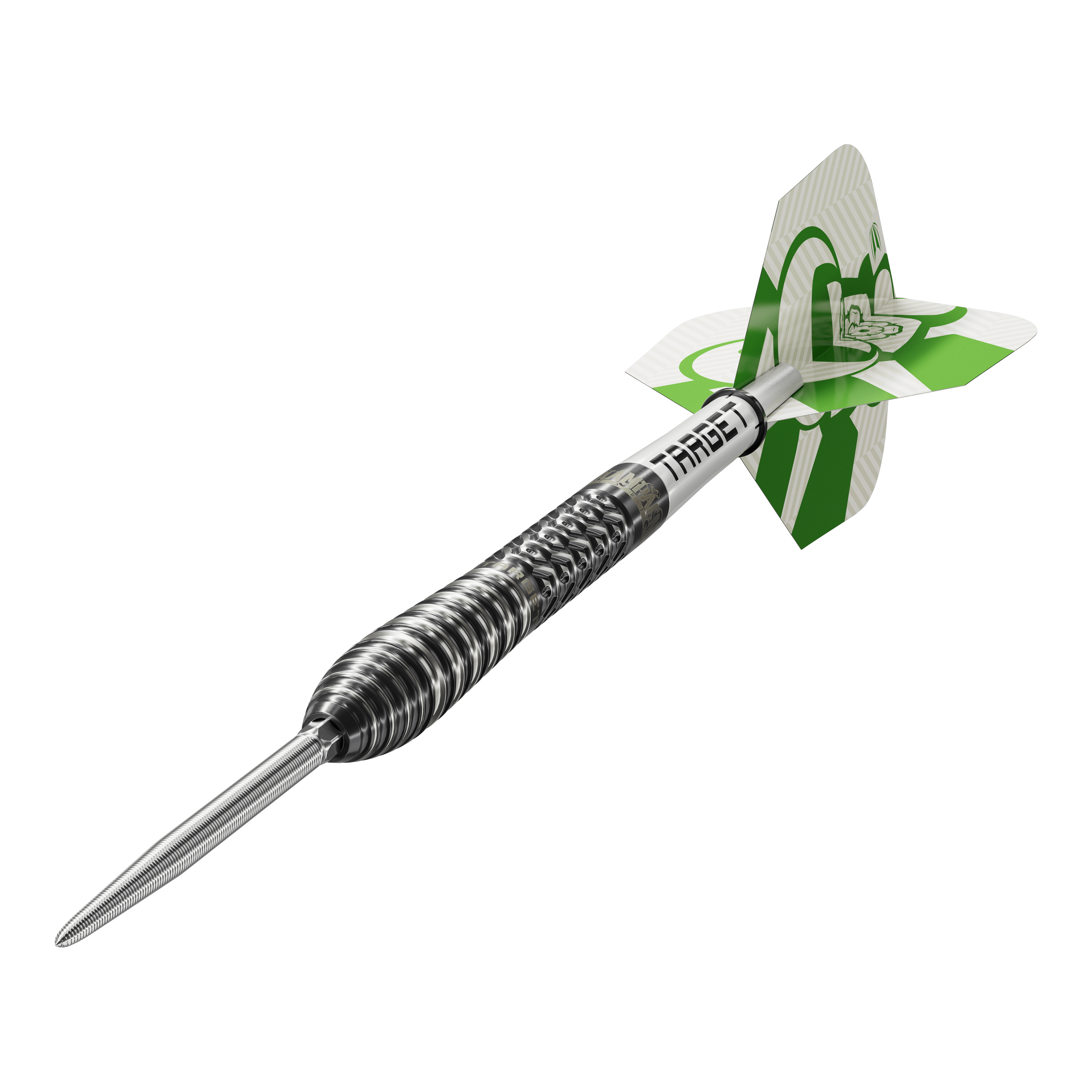Ocelové šipky Target Charlie Manby Swiss Points Die Target Charlie Manby Swiss Points Steeldarts sind auf diesem Bild zu sehen. Sie sind speziell für das Steeldartspiel entwickelt.