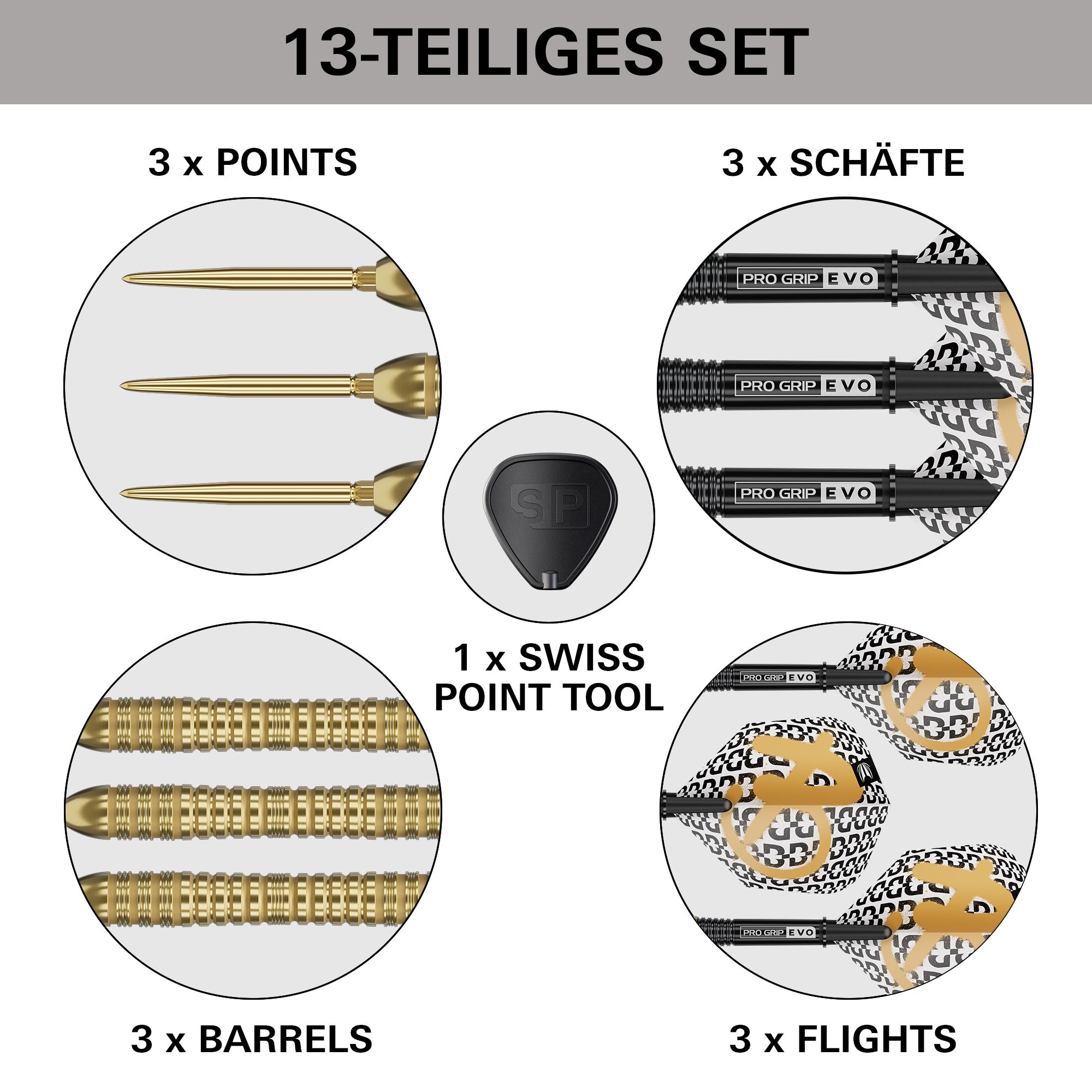 Ocelové šipky Target Bolide Envy 04 Swiss Point Das Bild zeigt die Target Bolide Envy 04 Swiss Point Steeldarts. Diese Darts bieten Präzision und Qualität für das Dartspiel.