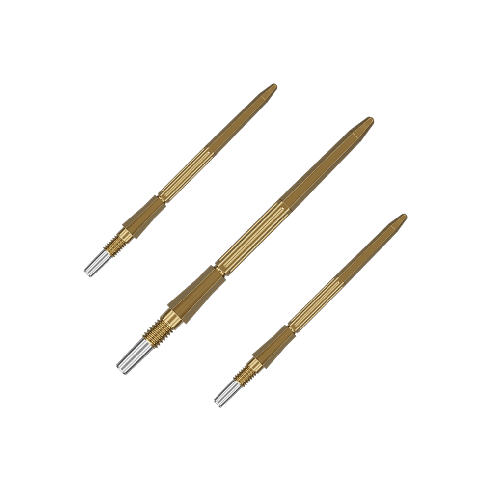 Špičky na šipky Target Elysian Archetype 43 Swiss Point ocelové - zlaté Das Bild zeigt ein Set goldener Dartspitzen. Es handelt sich um Target Elysian Archetype 43 SwissPoint Dartspitzen, 35 mm.