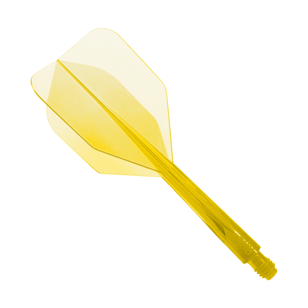 Systém letek Condor Ax Clear Yellow, malý - XL - 37,5 mm Das Bild zeigt das Produkt "Condor Axe Clear Yellow Flight-System Small - XL - 37,5 mm". Es handelt sich um einen gelben, transparenten Flightschaft für Dartpfeile.