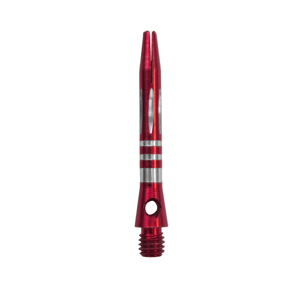 Hliníkové hřídele s diamantovým výbrusem - červené - 35 mm Zu sehen ist der Ringed Diamond Cut Aluminium Shafts - Rot - 35 mm. Der Schaft ist aus rotem Aluminium gefertigt und besitzt eine strukturierte Oberfläche.