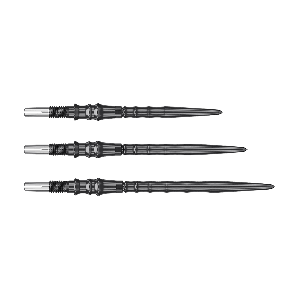 Špičky na šipky Target Japan Premium Swiss Point Steel - černé Das Bild zeigt die Target Japan Premium Swiss Point Steeldartspitzen in Schwarz. Die Spitzen sind robust und bieten einen sicheren Halt im Board.