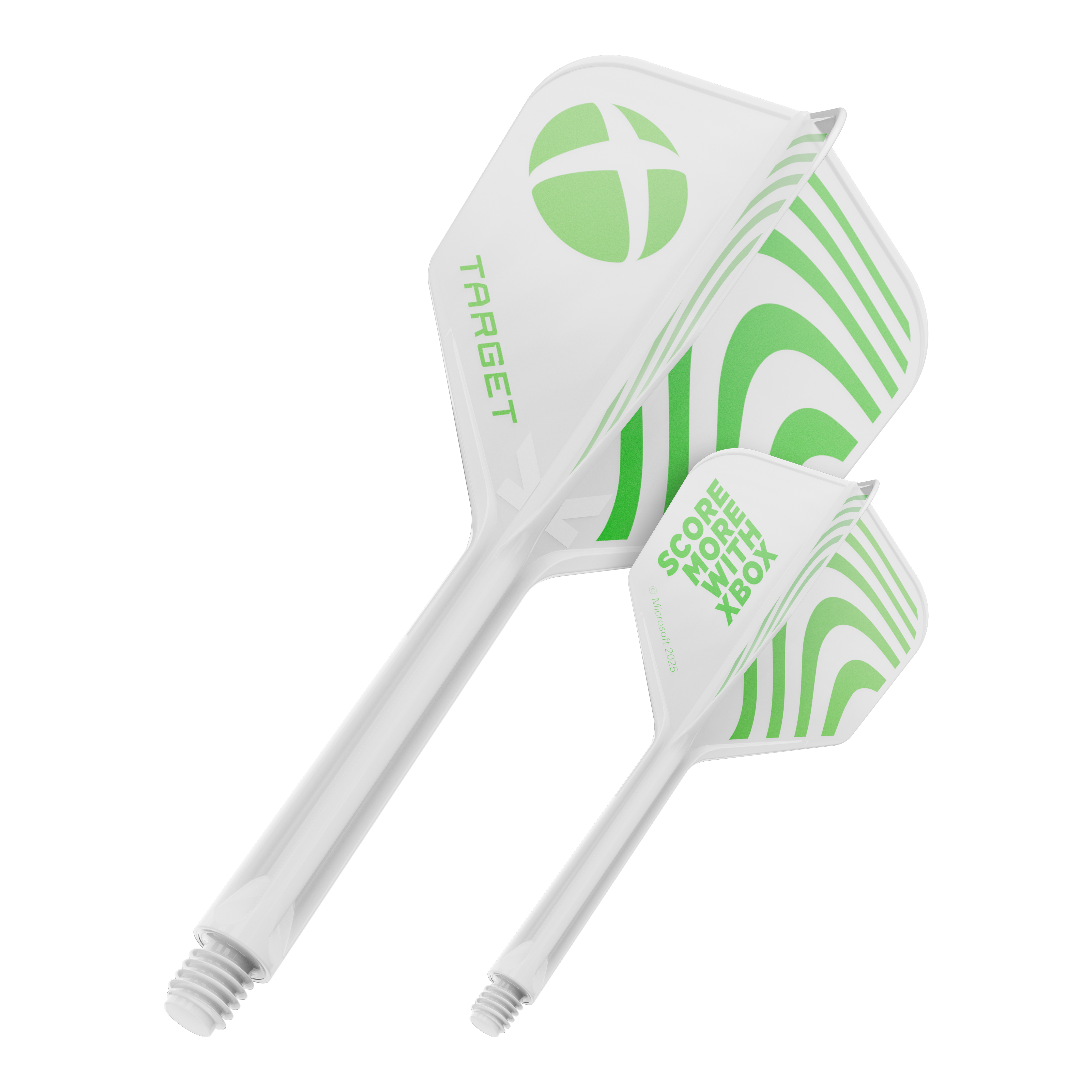 Letky Target Xbox K-Flex No6 - bílé Das Bild zeigt wahrscheinlich einen Target Xbox KFlex No6 Flights in der Größe 33mm. Es wird ein einzelnes Dart-Zubehör präsentiert.