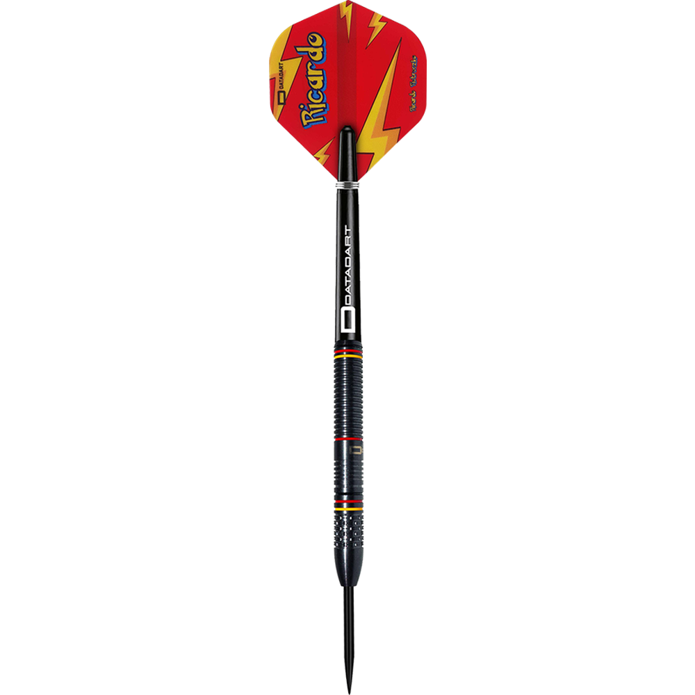 Das Bild zeigt Datadart Ricardo Pietreczko Pikachu Steeldarts. Die Darts sind für das Steeldartspiel geeignet.