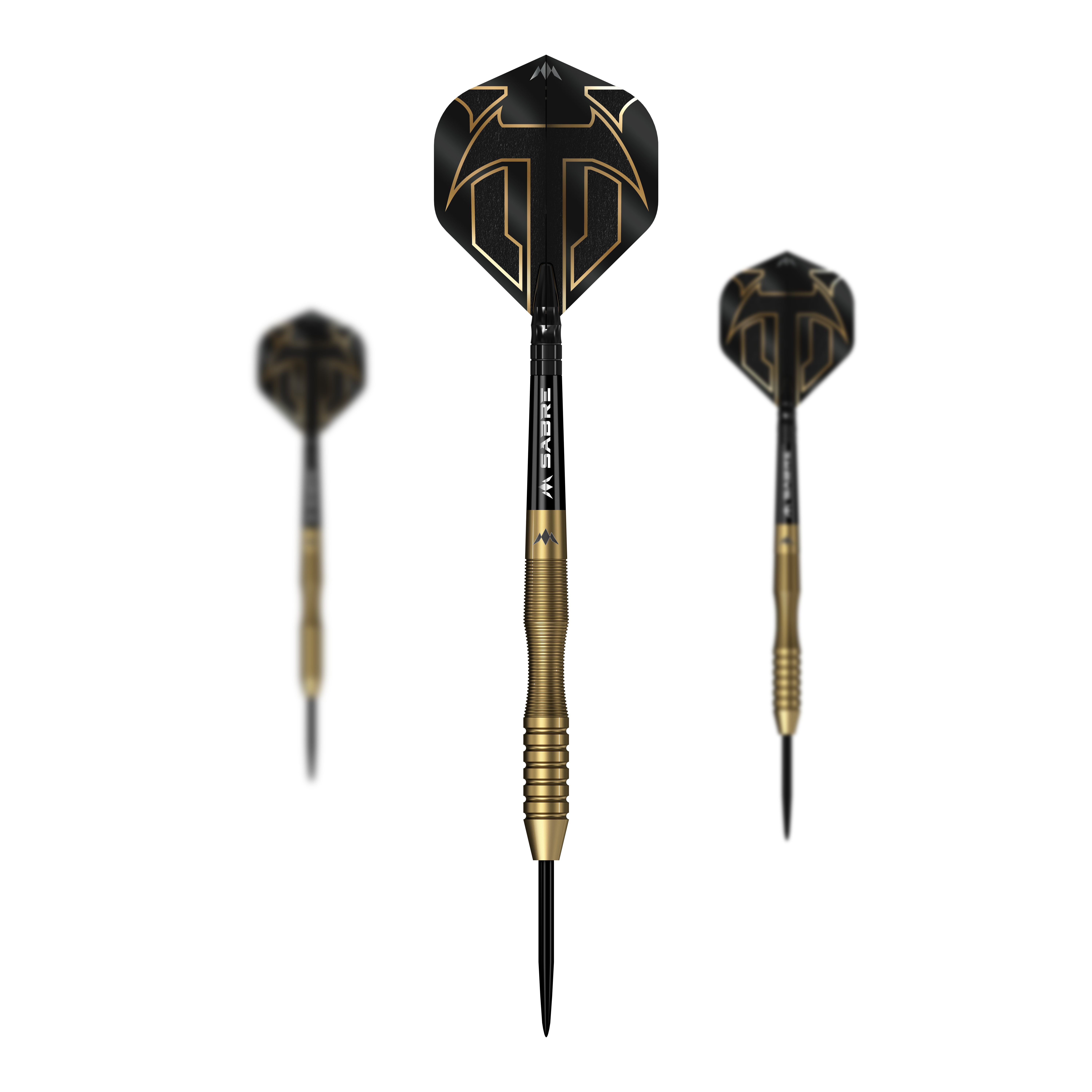 Šipky Mission Viktor Tingstrom Gold Steel - 22g Mission Viktor Tingstrom Gold Steeldarts - 22g als Set dargestellt. Das Foto zeigt das komplette Set der Steeldarts.